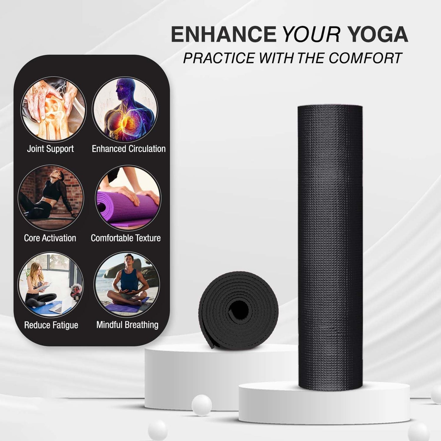 - Xn8 Sports Yoga Mat, Non Slip Exercise mat, 6mm Thick.