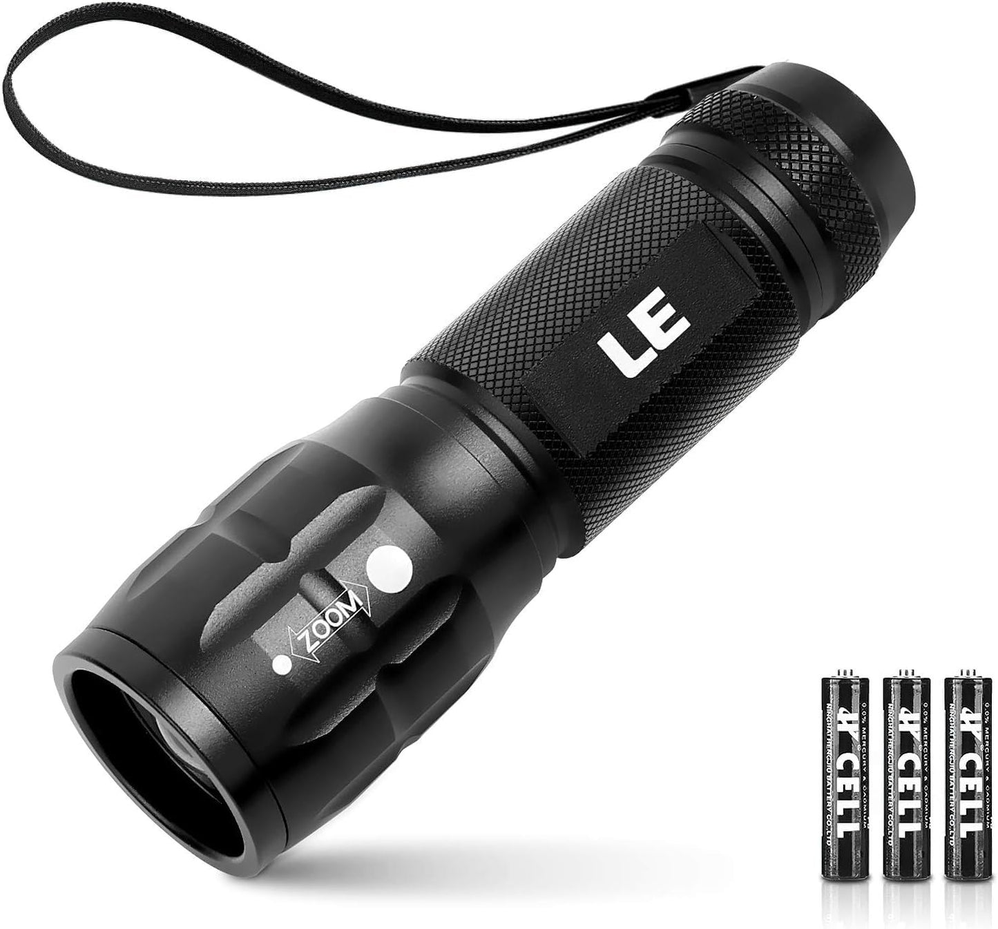 - LE LED Torch Battery Powered | LE1000 Super Bright Hand Flashlight | Adjustable Focus -