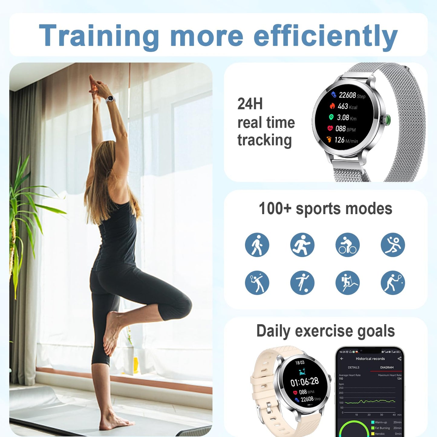 - Smart Watch for Women Answer/Make Calls, | 1.1" Touch Screen | Smart Watches with Heart Rate SpO2 Sleep Monitor -