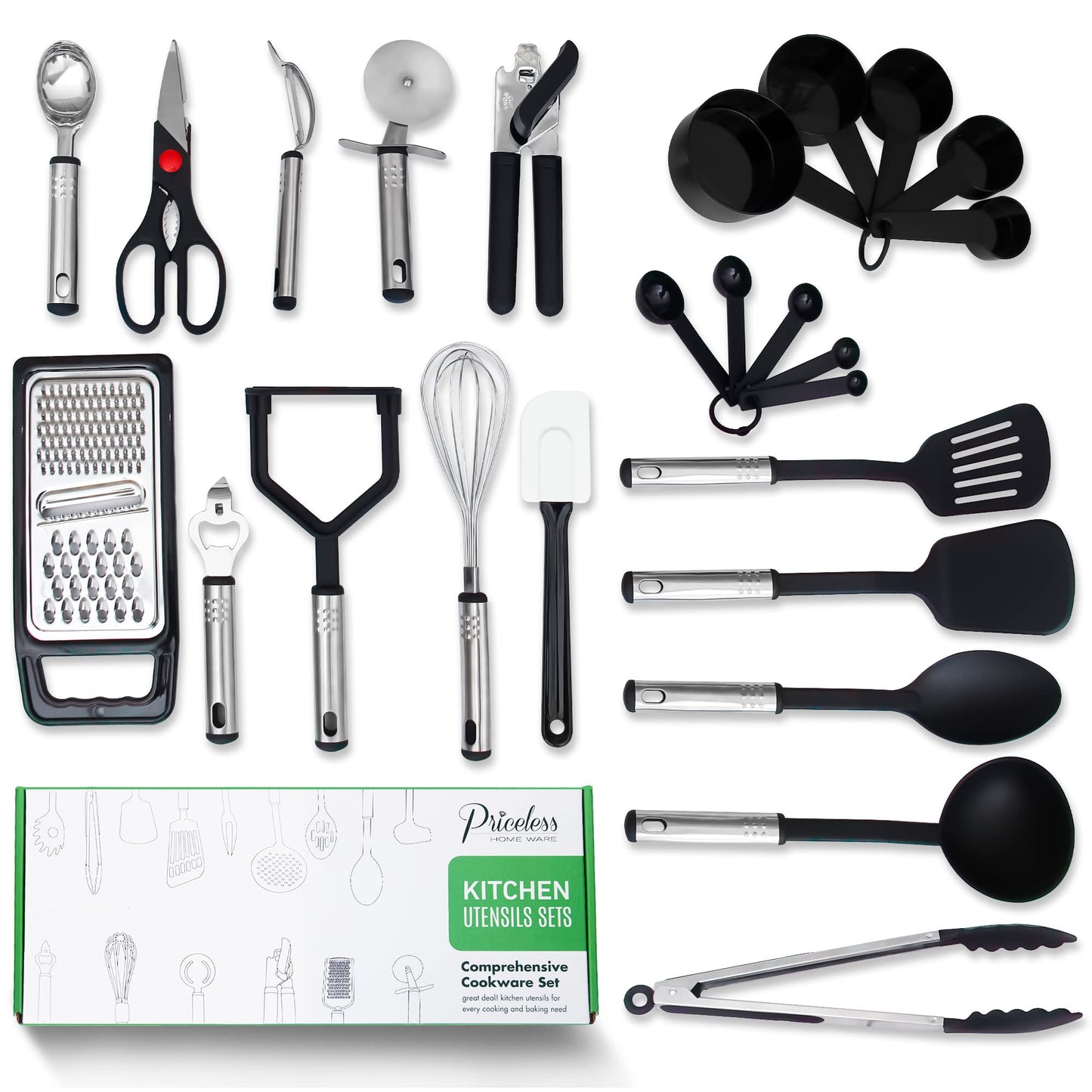 - Priceless Homeware Kitchen Utensils Set | 17 Cooking Utensils Set | Kitchen Tool -