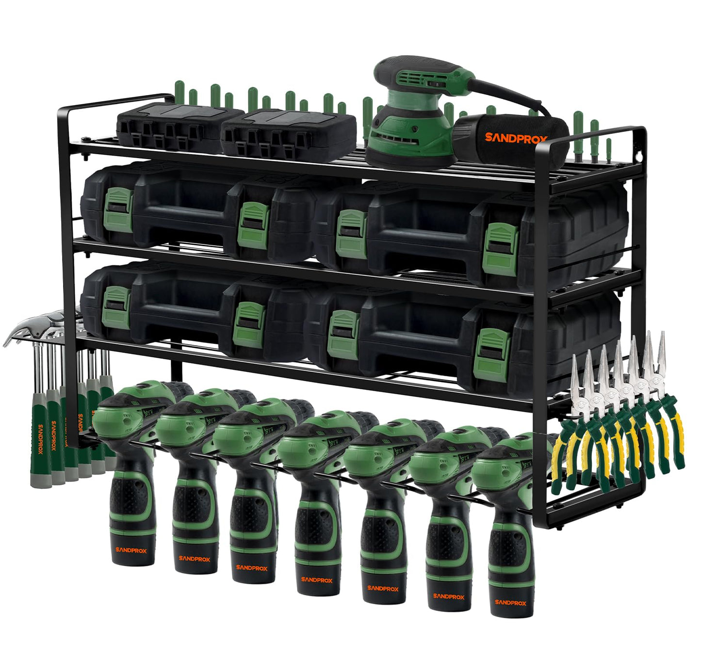 - SANDPROX Power Tool Storage Wall Mount | Heavy Duty Drill Holder -