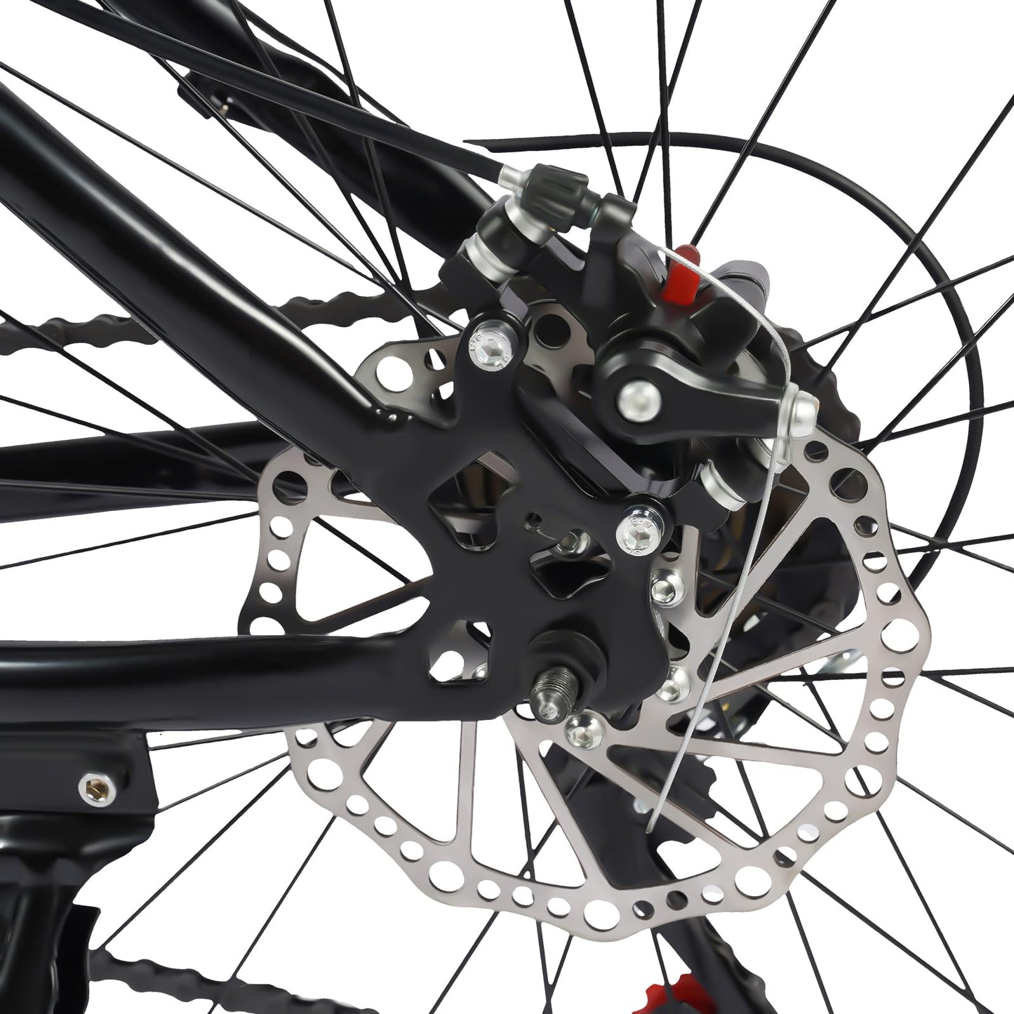 BAOCHADA 26 Inch Folding Bike 21 Speed Mountain Bike, Adult Folding Mountainbike Gears Folding Bicycle with Dual Disc Brake Hard Frame MTB Bike for Men and Women, Black+Silver