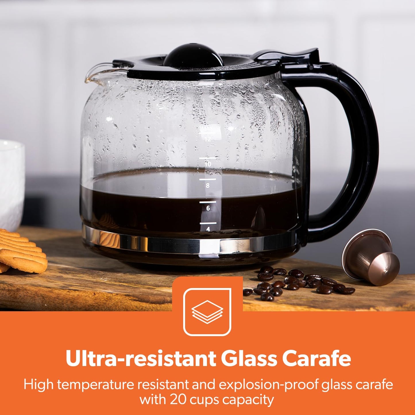 - GEEPAS 1.5L Filter Coffee Machine | 900W Programmable Drip Coffee Maker for Instant Coffee Espresso Macchiato -