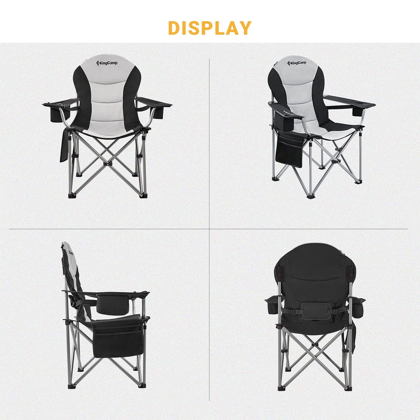 - KingCamp XL Heavy Duty Camping Chair | Lumbar Back Support | High Back -