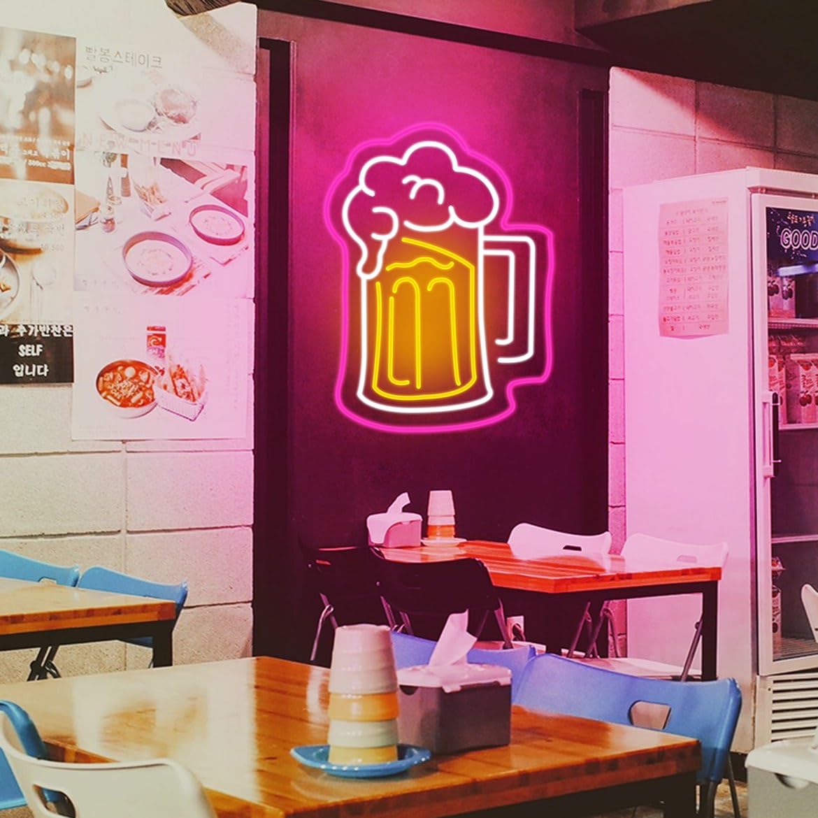 - Eufrozy Beer Neon Sign Light | Dimmable LED Neon Light Signs | Acrylic Board | USB Powered Wall Light -