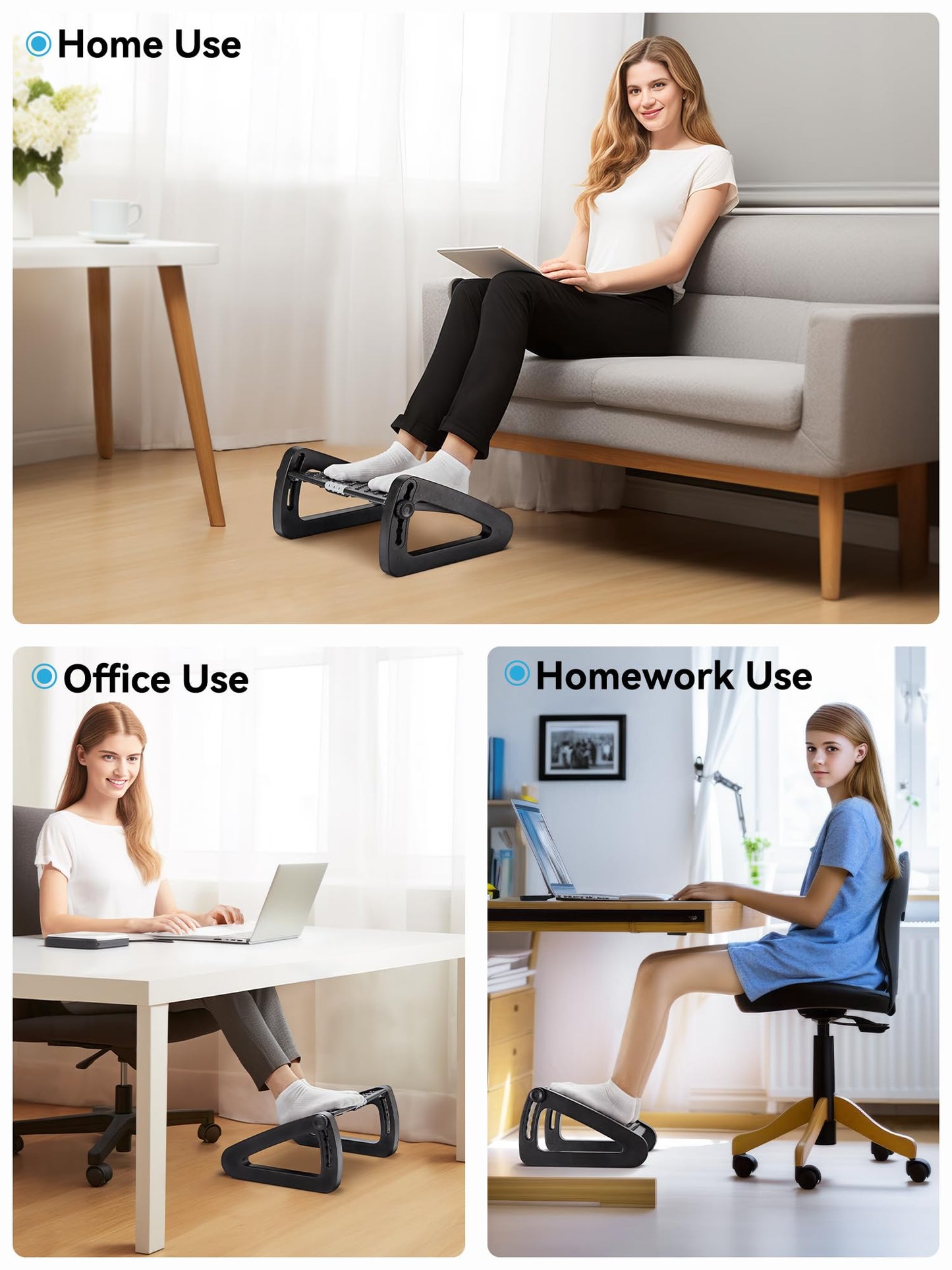 - HEETA Foot Rest Under Desk | Adjustable Height Footrest Ergonomic Foot Stool with Massager Function -