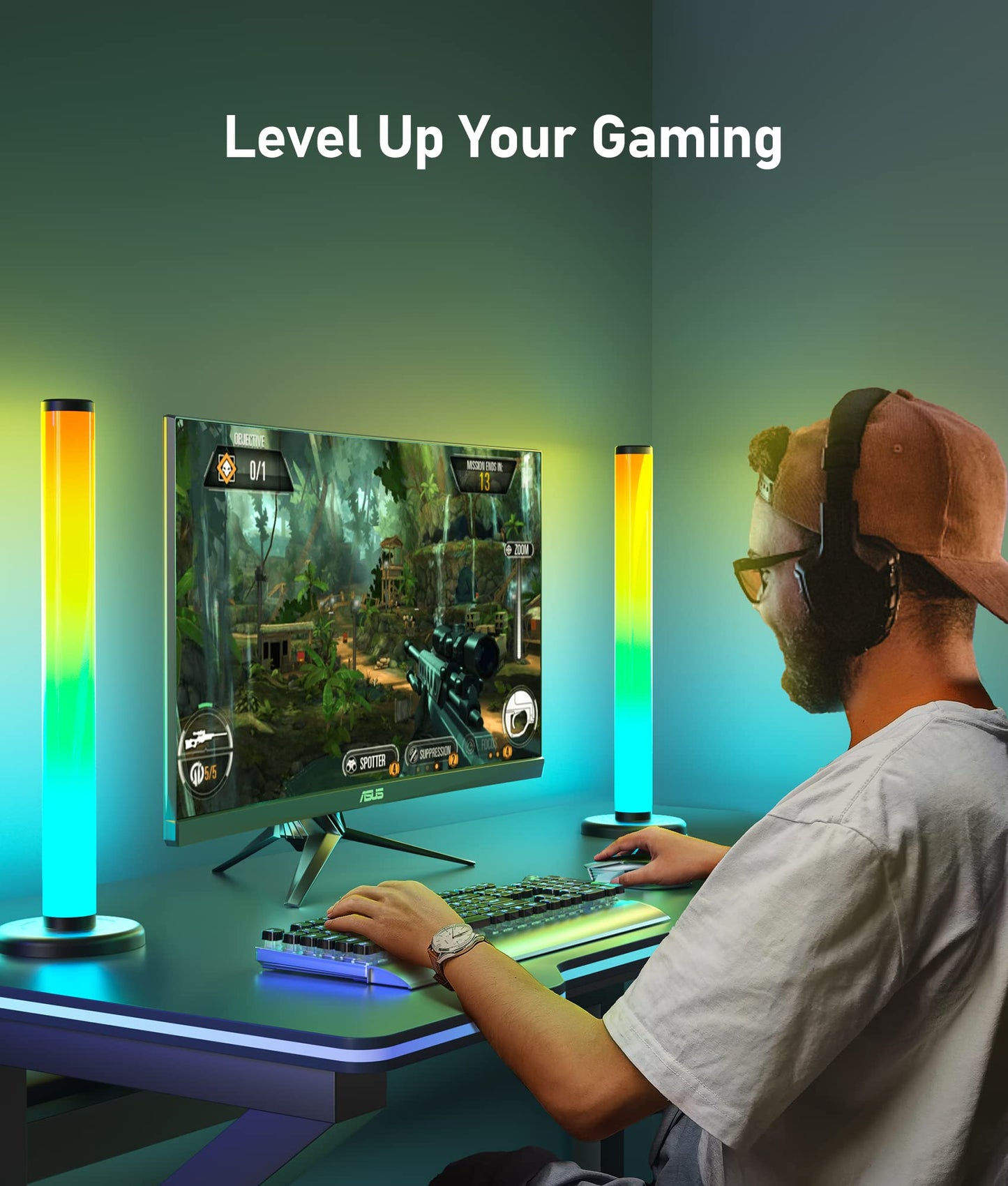 - Ydene LED Smart Light Bar, 360°RGB Lights