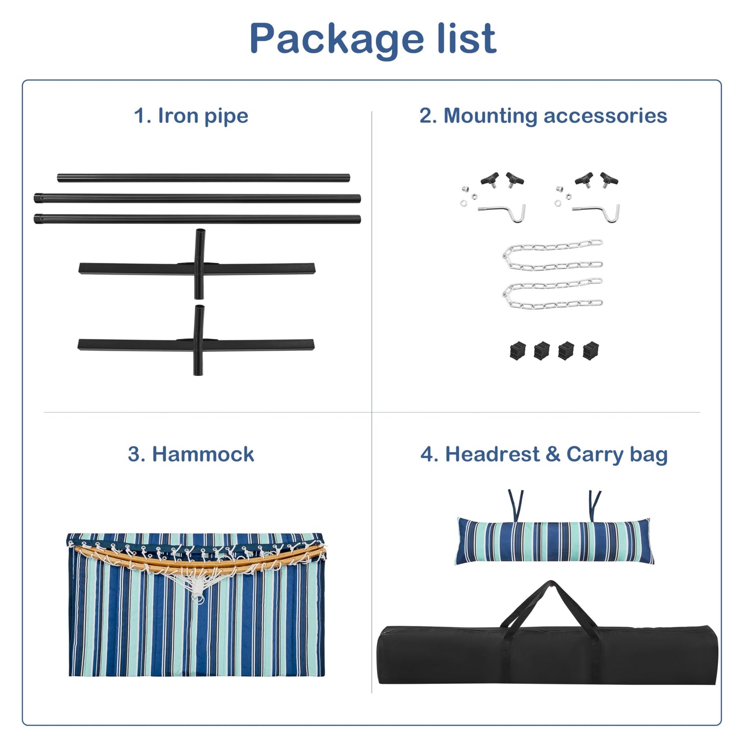 - Yaheetech Hammock w/Stand Set, 2–3 People Padded Hammock & Adjustable Stand.