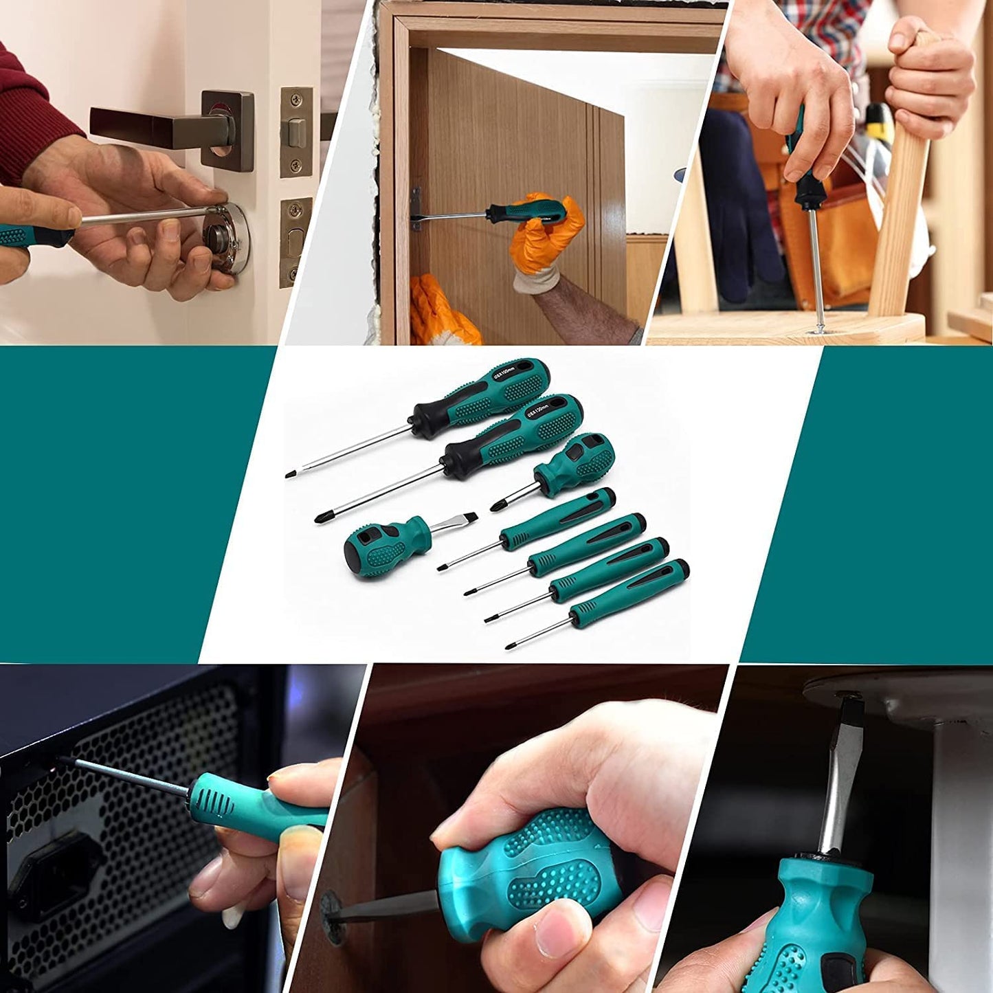 - WAIZHIUA 10Pcs Screwdriver Set, Heavy Duty Magnetic Screwdriver with 5 Flat & 5 Cross Head