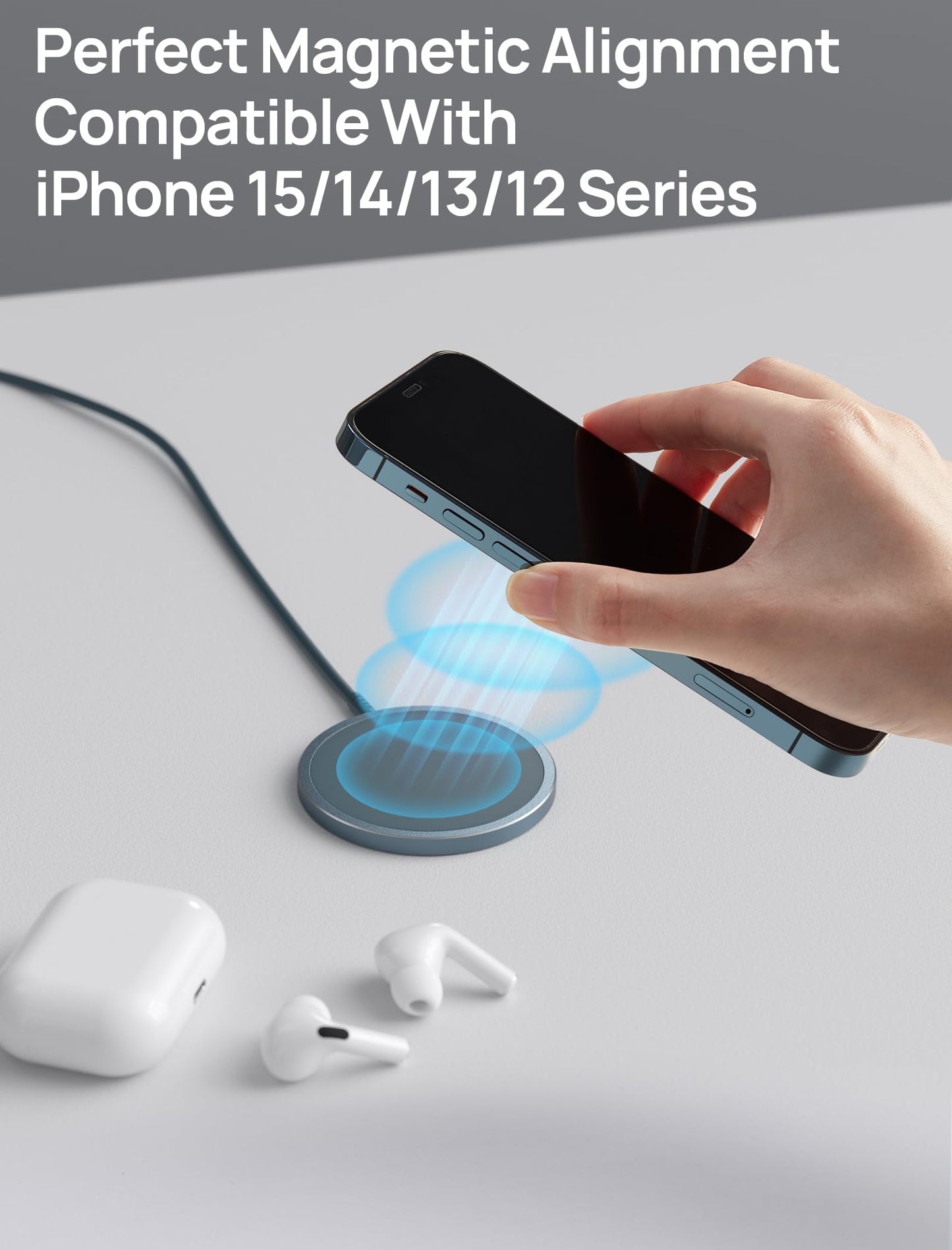 - JSAUX Mag-Safe Charger | 15W | Fast Wireless Magnetic Charger -