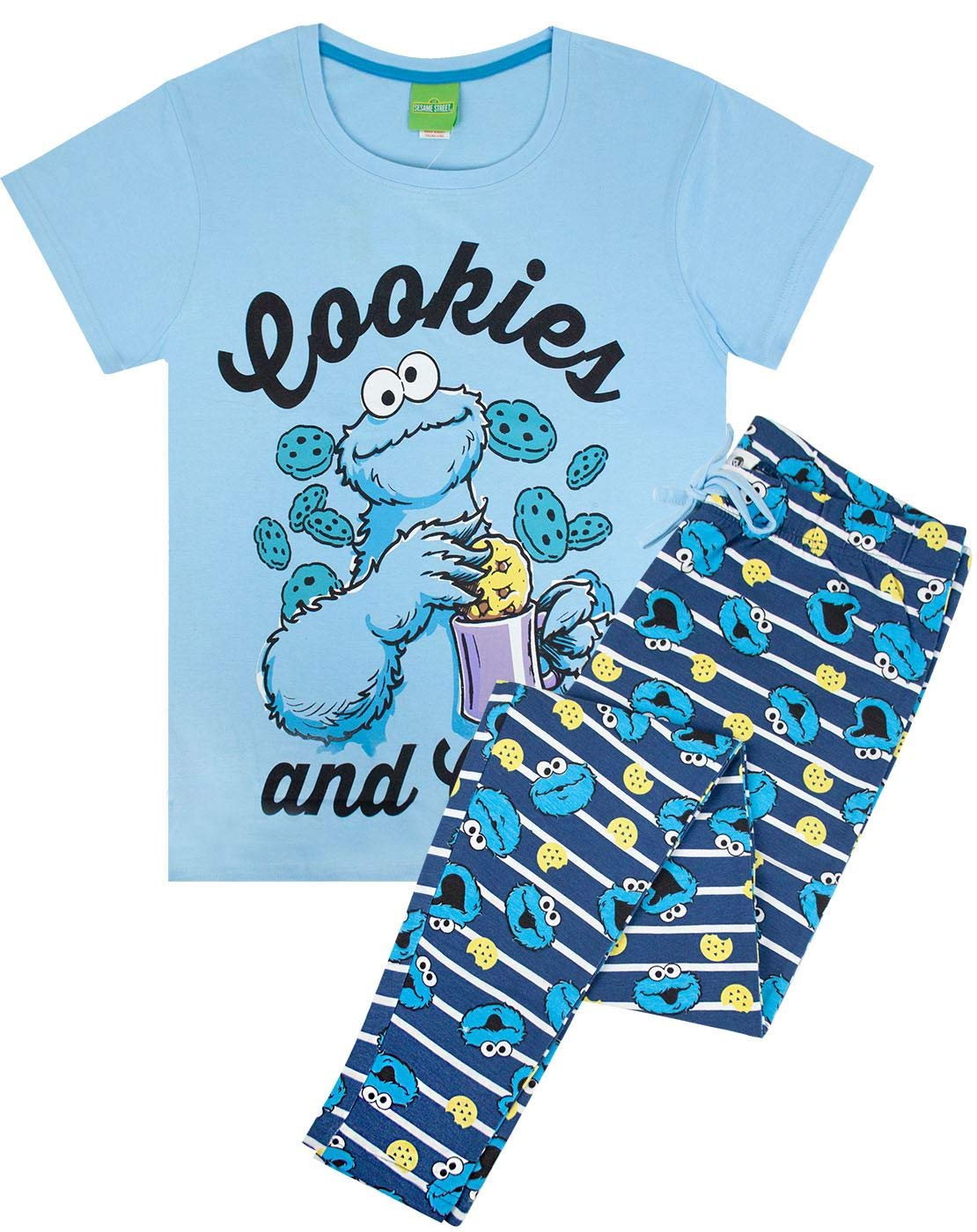 - Sesame Street Cookie Monster | Women's Ladies Adult's Pyjamas Nightwear -