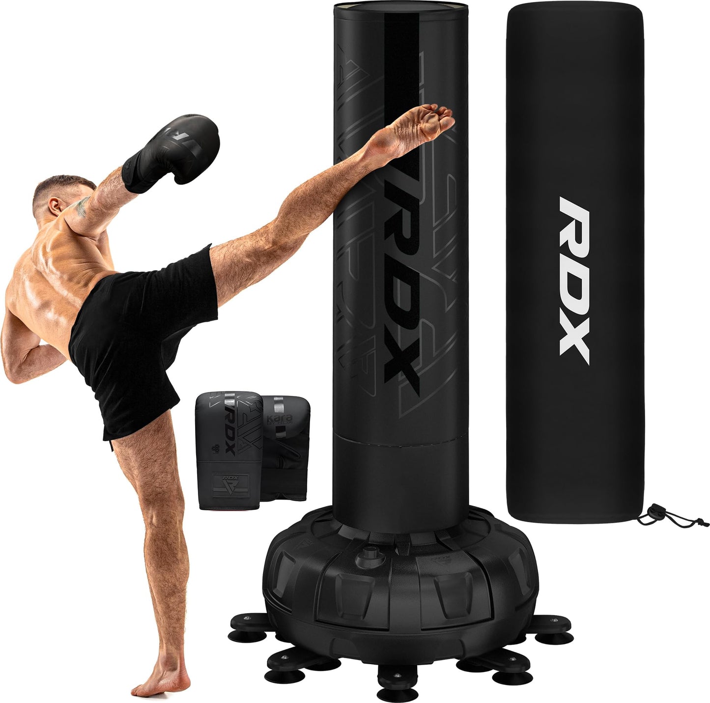 - RDX XXL 150KG 6ft Free Standing Punch Bag | Gloves & Cover | Heavy Pedestal Bag -