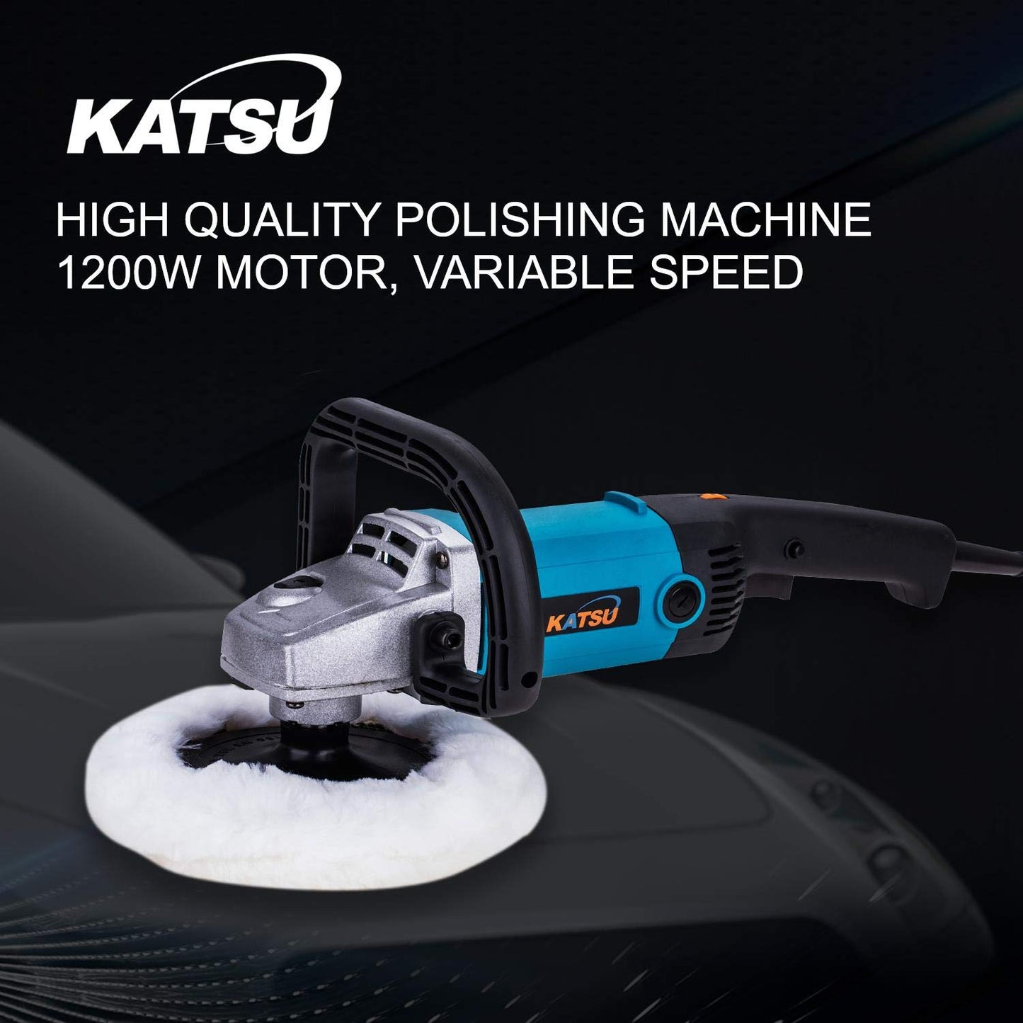 - KATSU Car Polisher | 1200W 150mm 180mm | 20PCs Polishing Sponge Set -