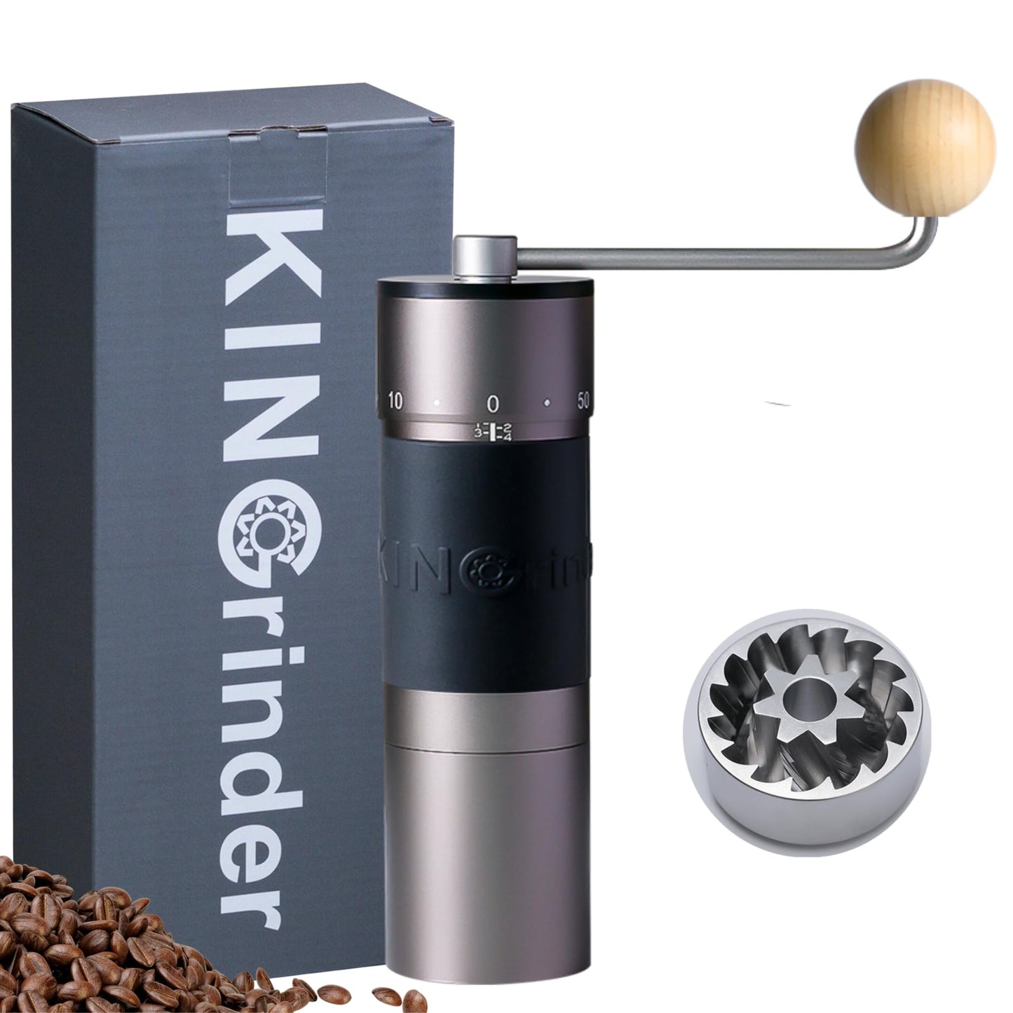 - KINGrinder K6 Straight Handle Manual Coffee Grinder | 200 Adjustable Grinding Levels For Aeropress, French Press, Drip & Espresso -