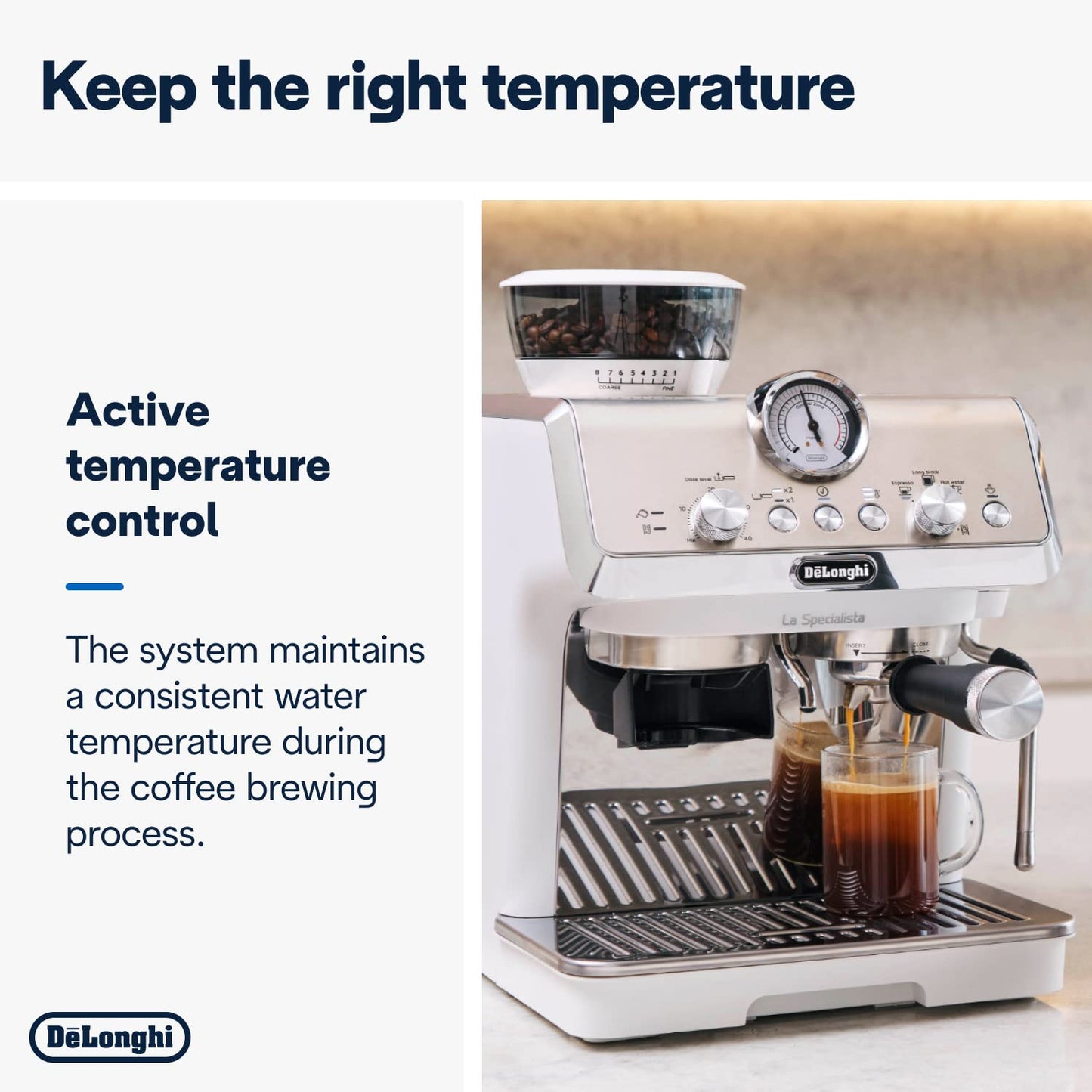 De'Longhi La Specialista Arte EC9155.W, Barista Pump Espresso Machine, Bean to Cup Coffee and Cappuccino Maker, 8 Grinding Settings, MyLatte Art Frothing Wand, 1550W, White