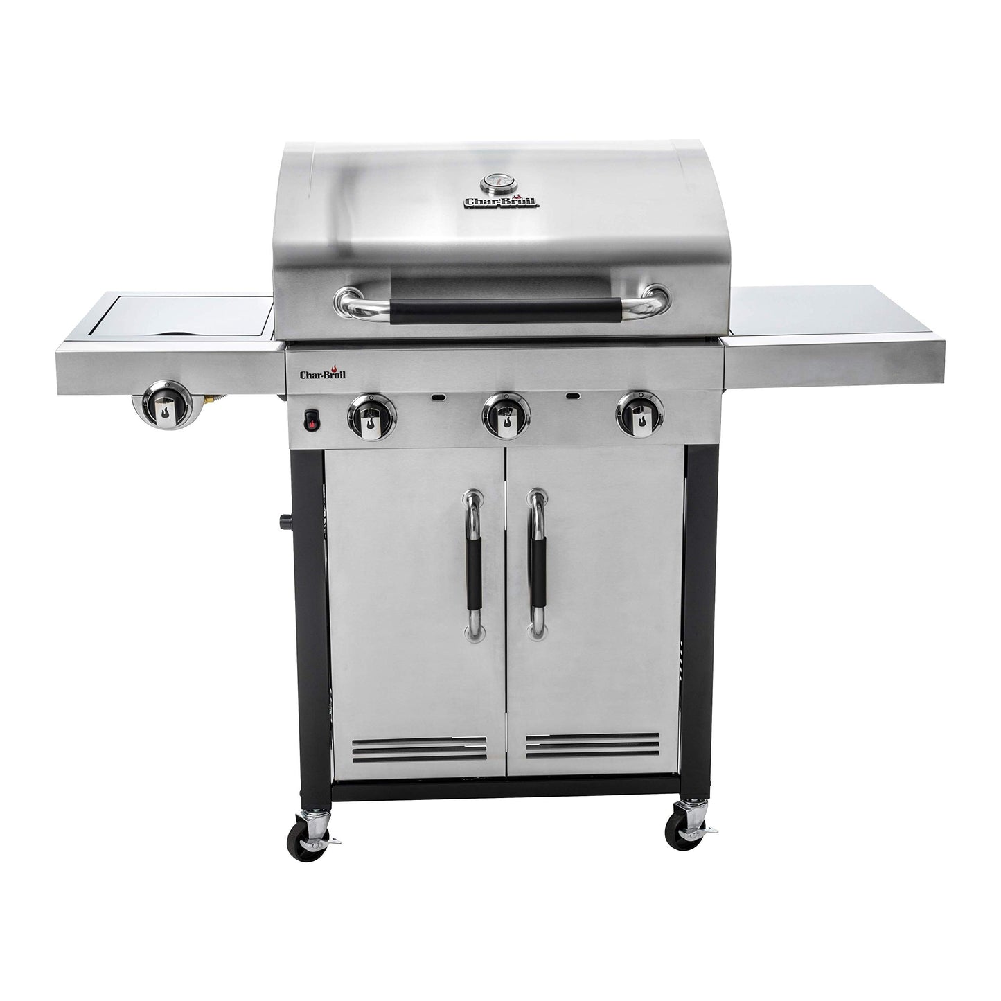 Char-Broil Advantage Series 345S - 3 Burner Gas Barbecue Grill with TRU-Infrared Technology, Stainless Steel Finish with 140 766 - Universal 3-4 Burner Gas Barbecue Grill Cover, Black.