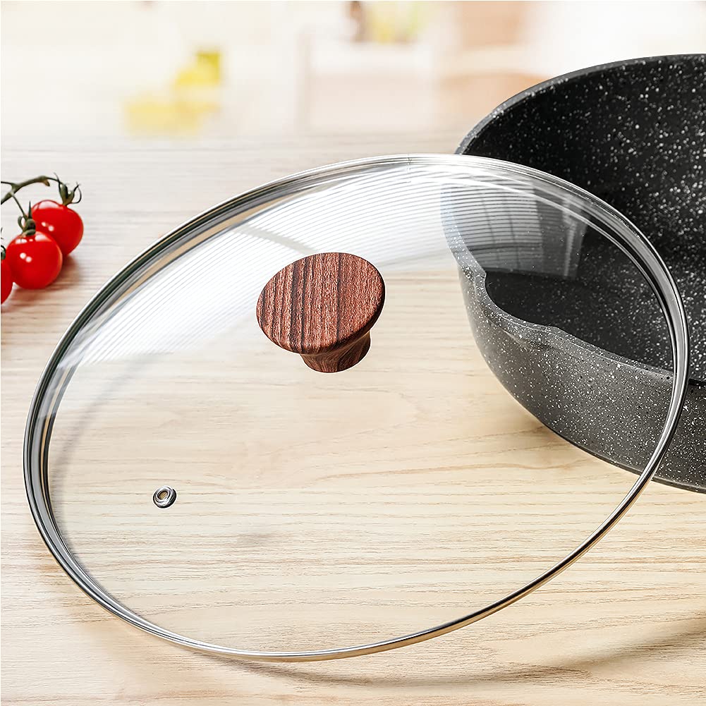 - SENSARTE Nonstick Deep Frying Pan Skillet | 26 cm/4 Litre Frying Pan with Lid -