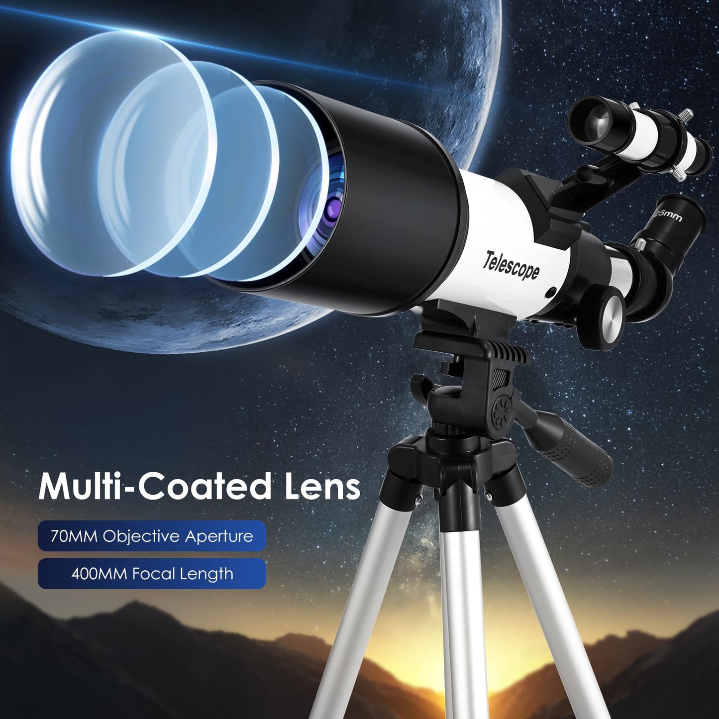 - Smautop Telescope for Kids Beginners Adult | Astronomical Refractor Telescope -