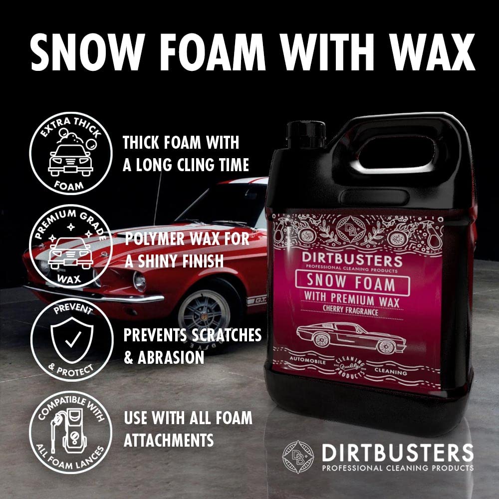 - Dirtbusters Snow Foam Car Shampoo And Wax | Powerful Thick Foam Pre Wash Car Cleaner -