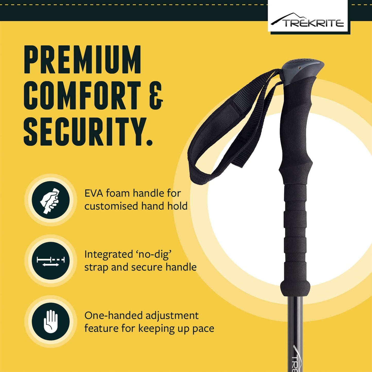 - Trekrite Telescopic Walking Poles Set | Adjustable and Lightweight Aluminium -