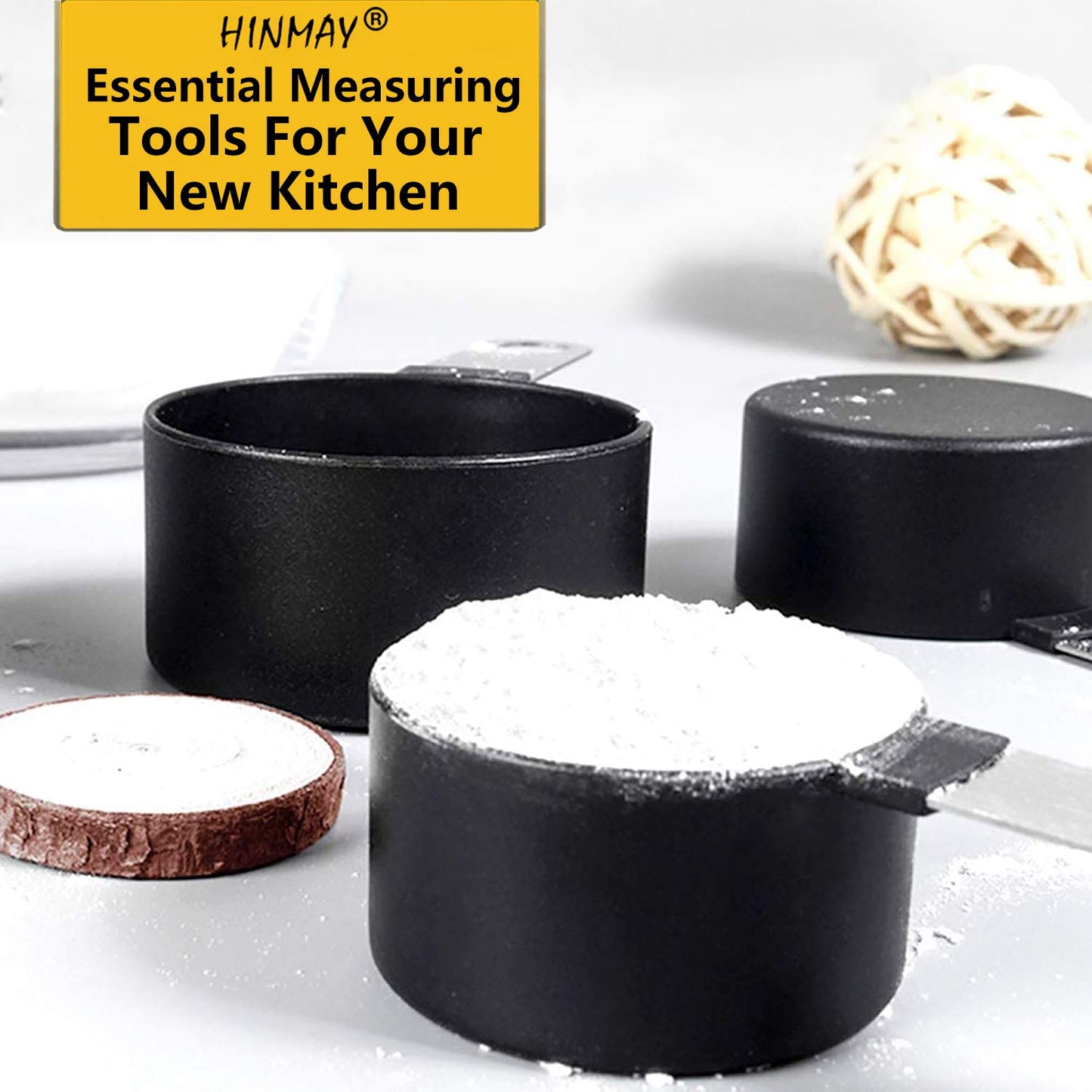 - HINMAY 8-Piece Measuring Cups and Spoons | Kitchen Nesting Measurement Tools for Liquids and Solids -