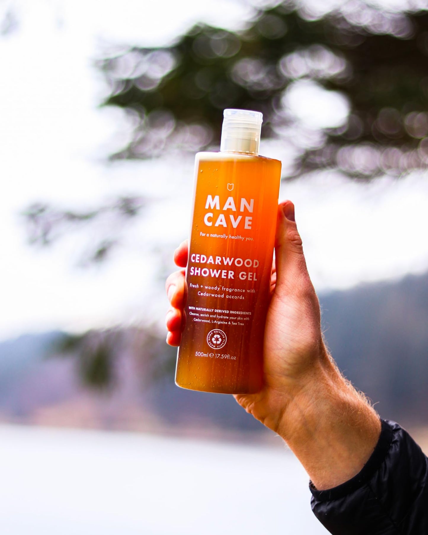 - ManCave Cedarwood Shower Gel 500ml for Men | Fresh & Wood Aroma -