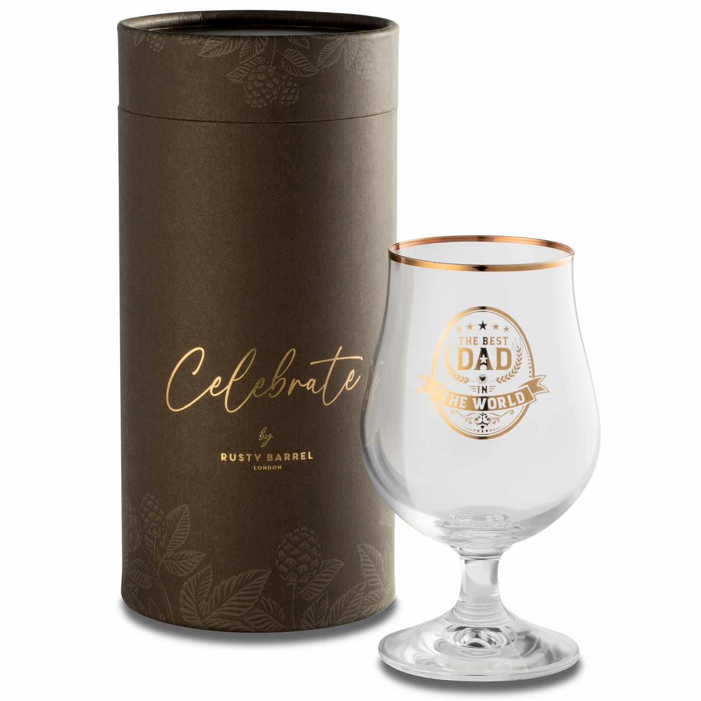 - Rusty Barrel Father's Day Gifts | Best Dad Personalised Beer Glass | (400ml) -