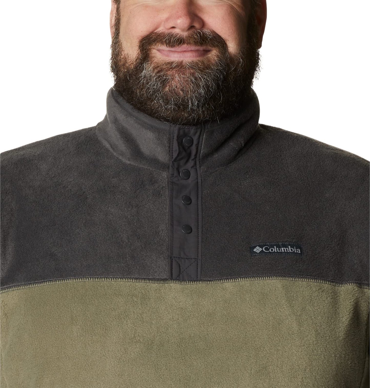 Columbia Men's Steens Mountain Half Snap Fleece Pull Over, Stone Green x Shark, Size M