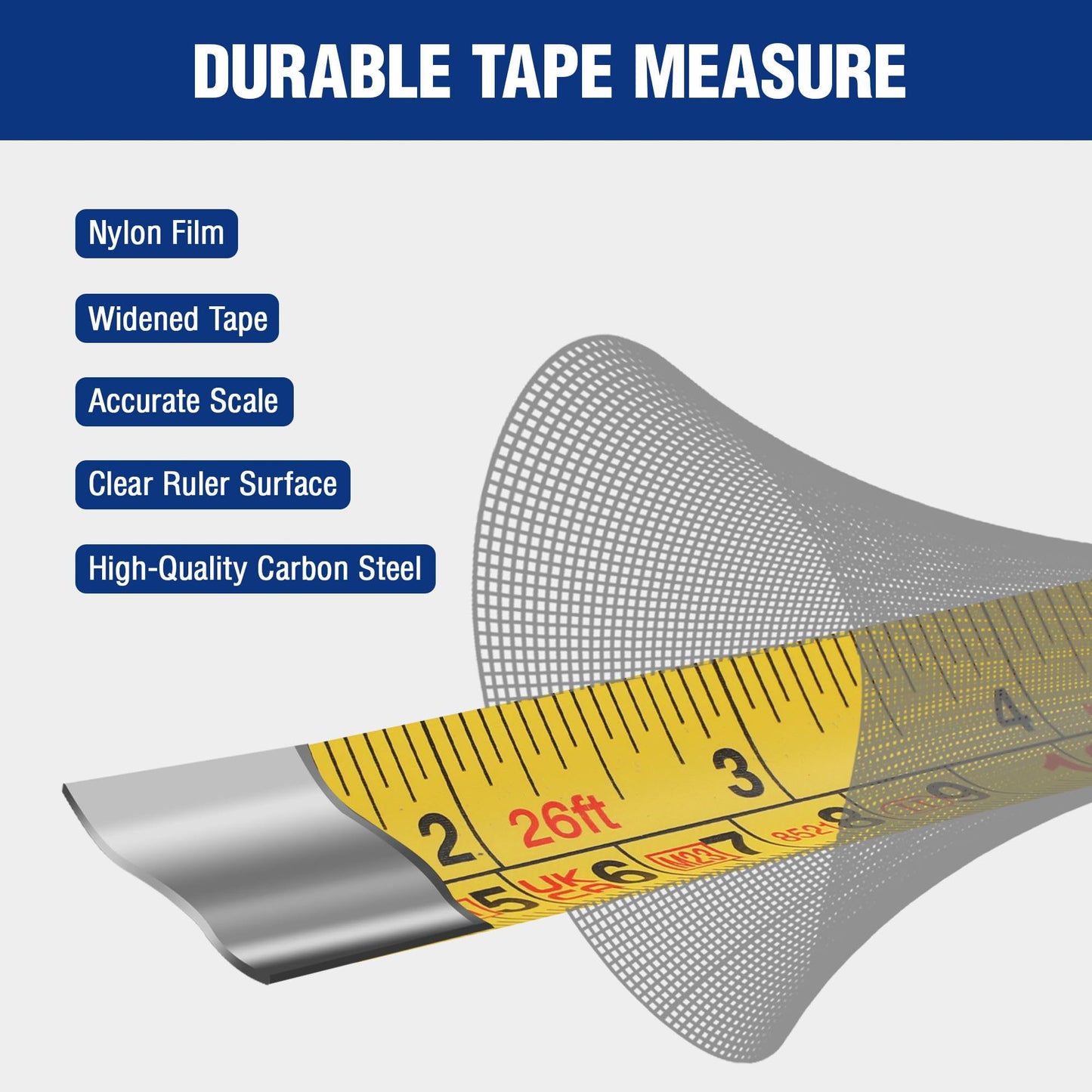 - WORKPRO Tape Measure 8M 26FT, Retractable Professional Measuring Tape