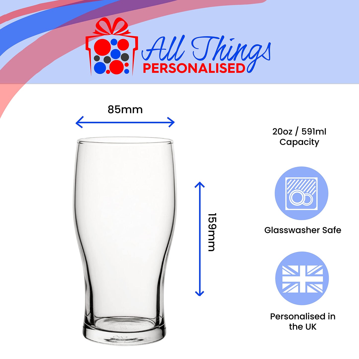 - Personalised Engraved Pint Glass -