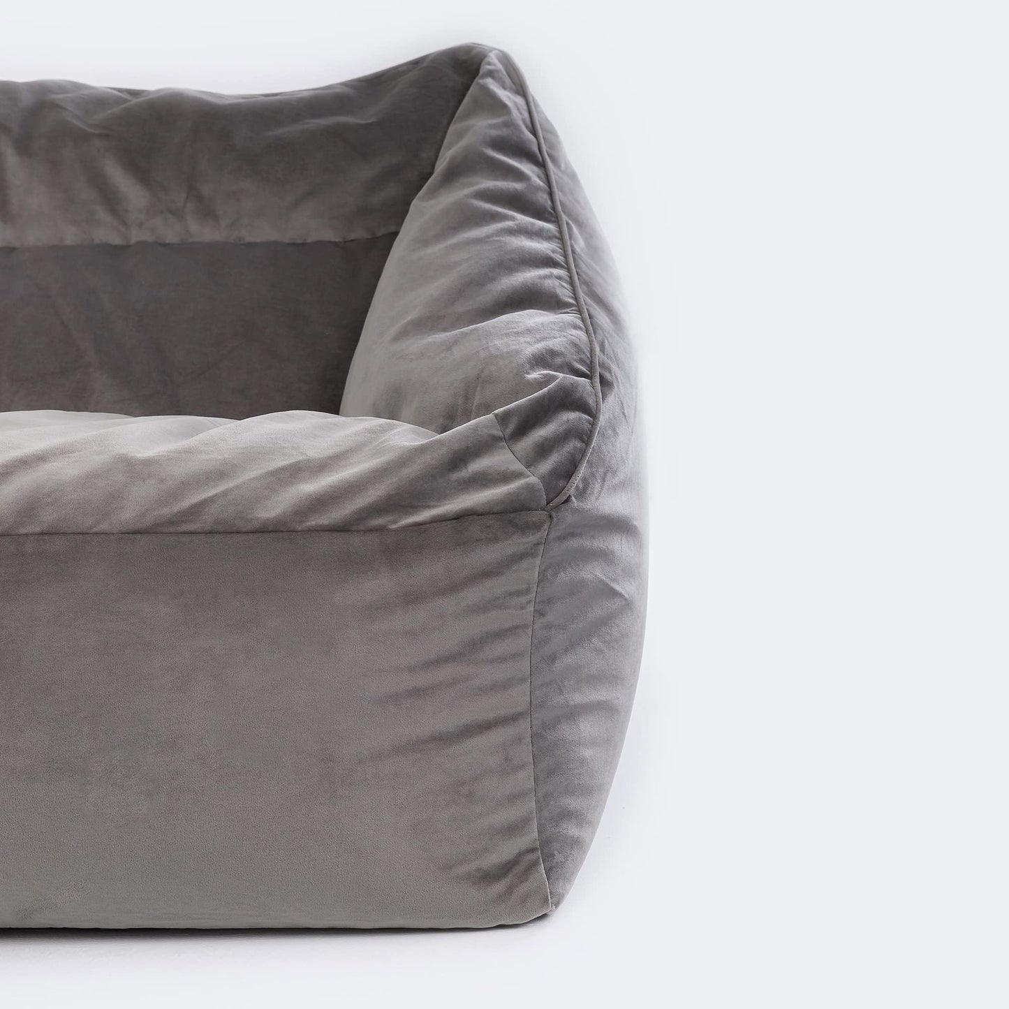 - icon Milano Bean Bag Sofa | Charcoal Grey | Giant Velvet Bean Bag Chair | Loveseat -
