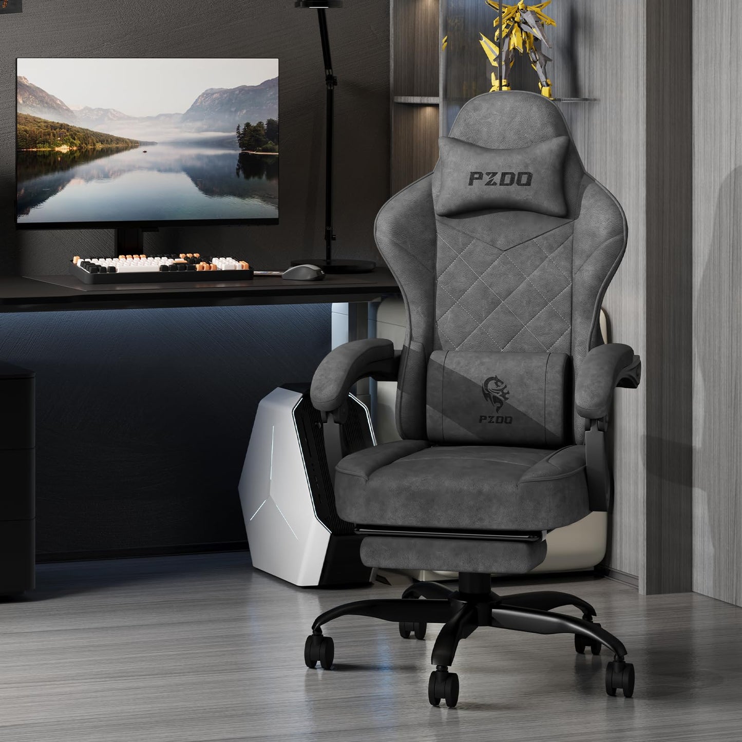- PZDO Gaming Chair | Ergonomic Gaming Chair |Technical Fabric Gaming Chair -
