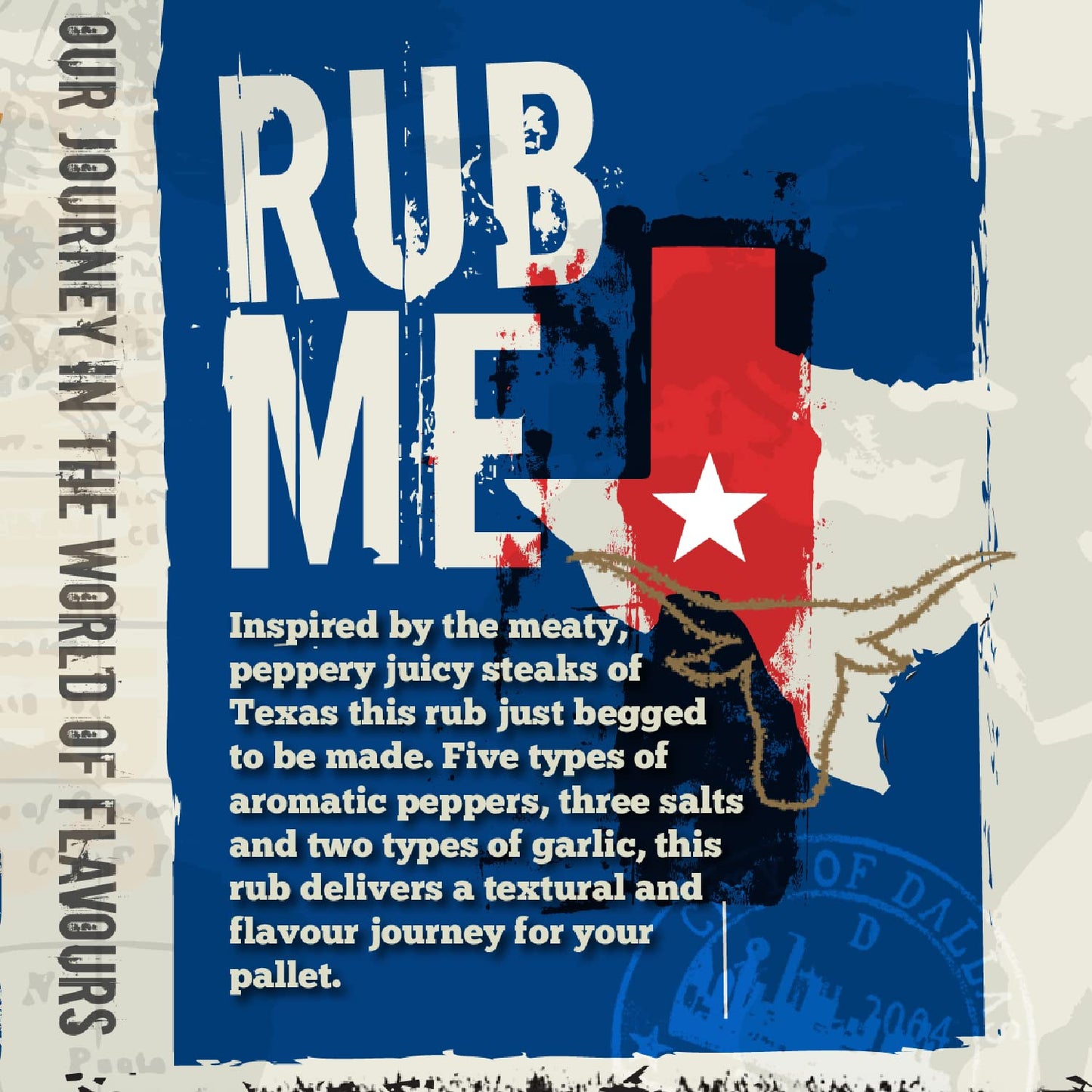Angus & Oink | Rub Me Texas Steak | BBQ Seasoning | No Preservatives, Thickeners, or Coloring | Great with Steaks | 210g