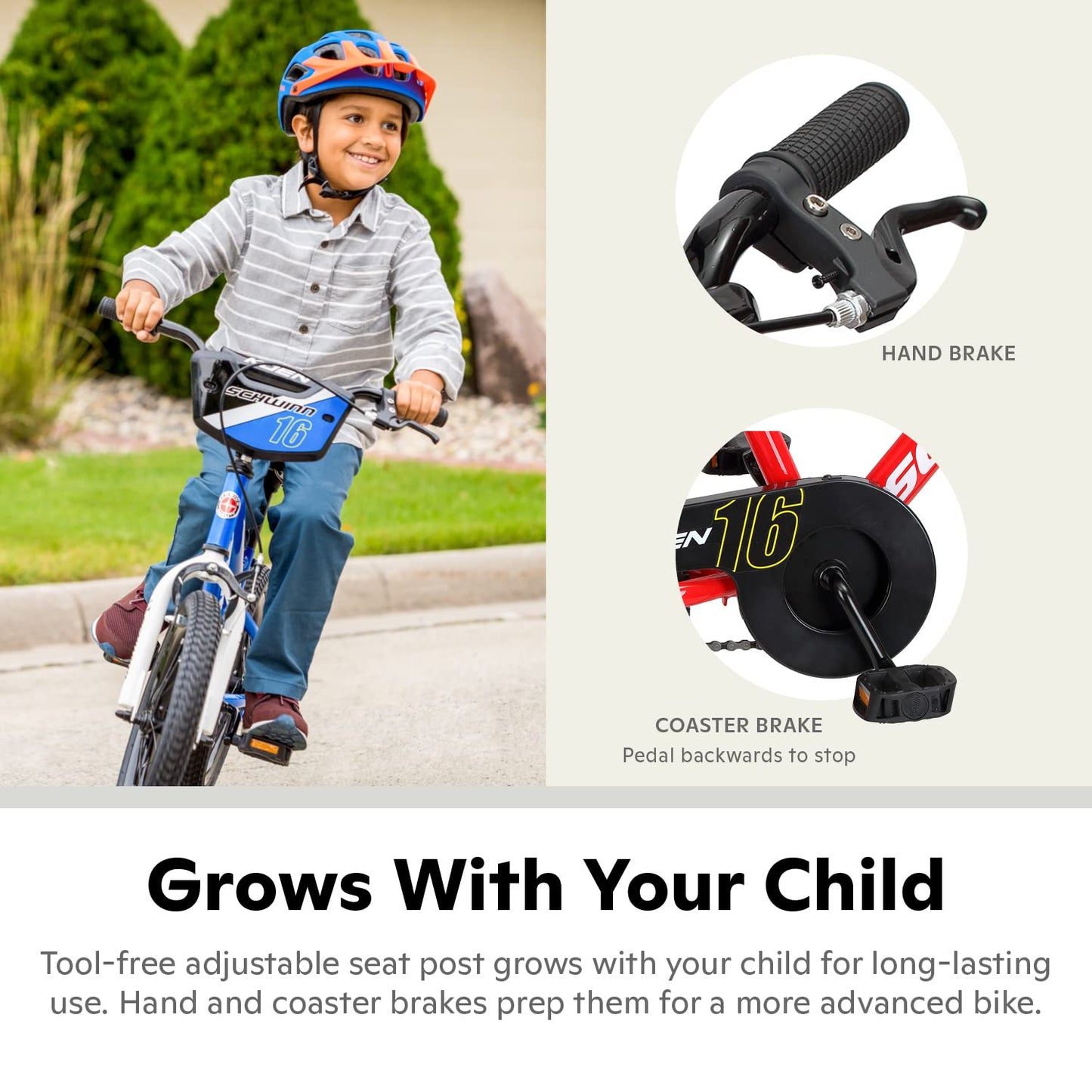 - Schwinn Koen Toddler and Kids Bicycle | 16-inch Tyres | Adjustable Seat | Stabilisers Included | Red -