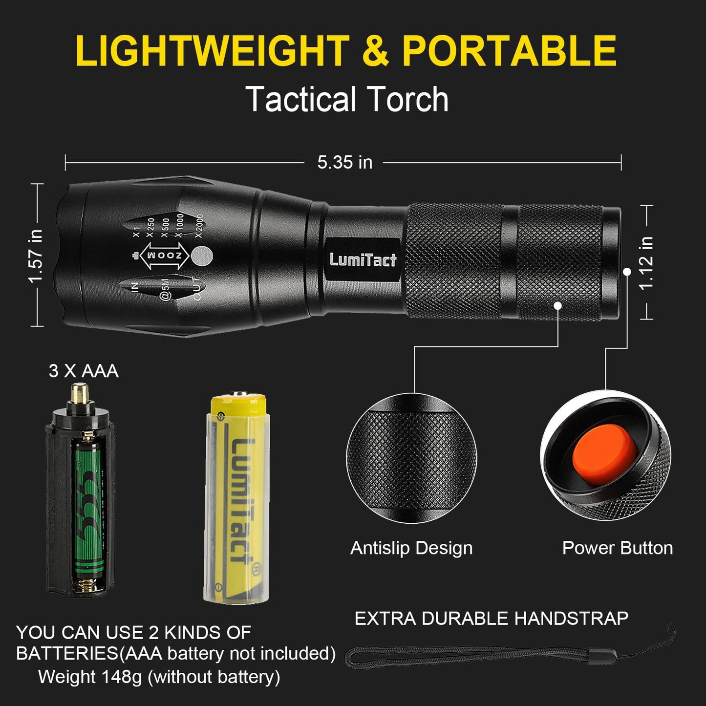 - Lumitact G700 Led Torch | Rechargeable | Super Bright Led Tactical Flashlight | 6000 Lumen -
