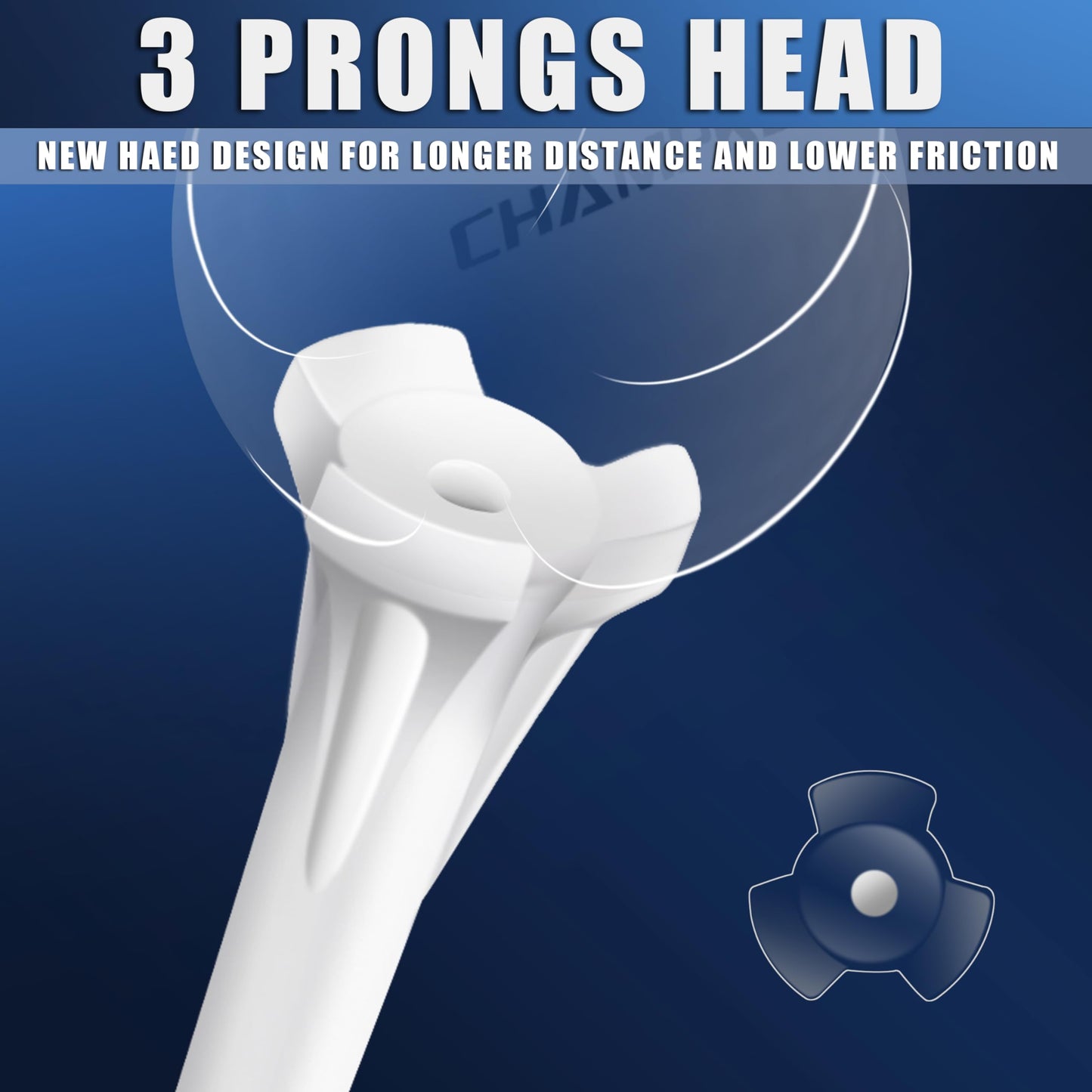 CHAMPKEY Original Plastic Golf Tees 100 Pack | 85 Driver Tees with 15 Iron/Hybrid Tees Mixed Pack | Low Friction and Resistance Golf Plastic Tees (3-1/4")