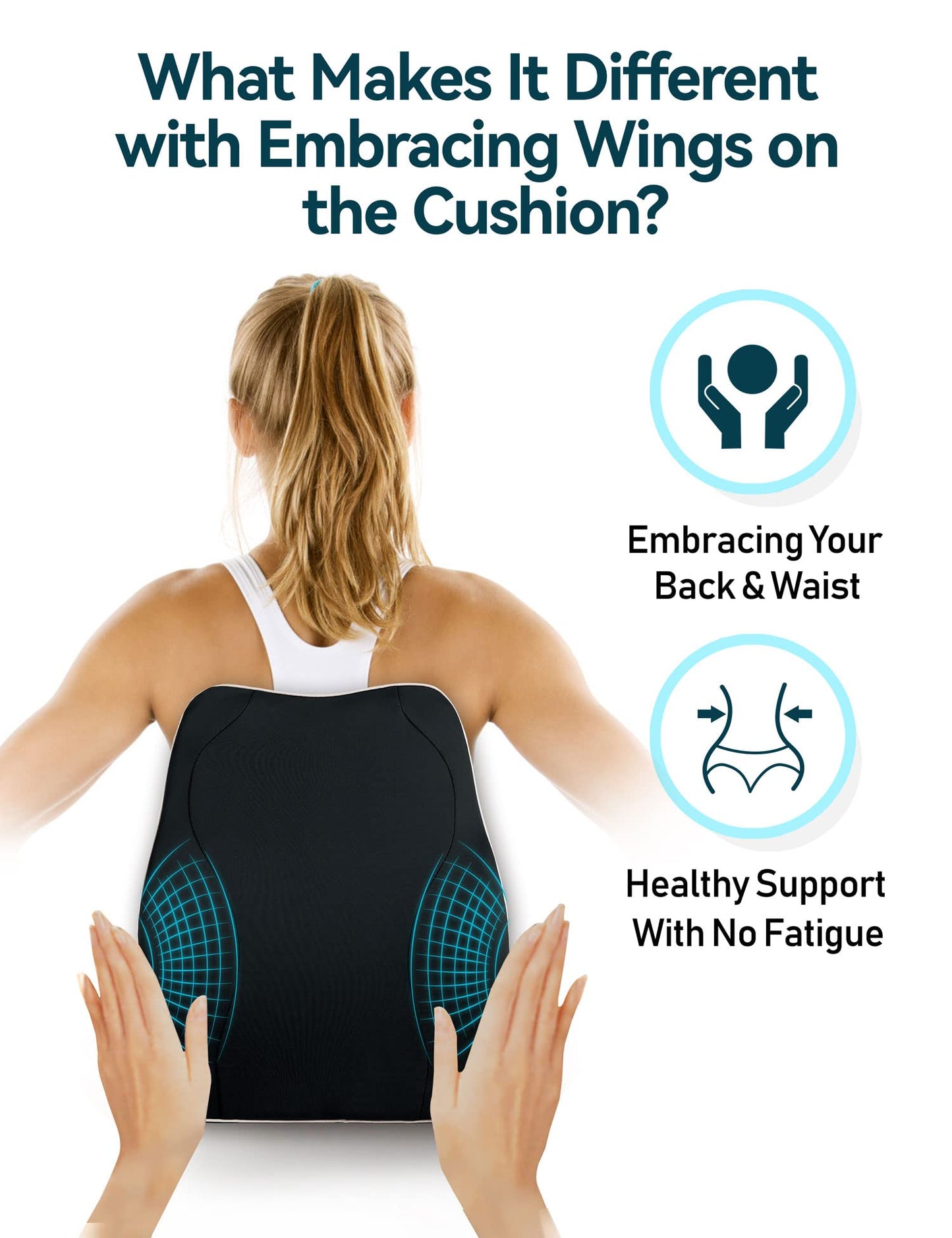 - Travel Ease Ergonomic Lumbar Support Cushion | Memory Foam Back Support Cushion -