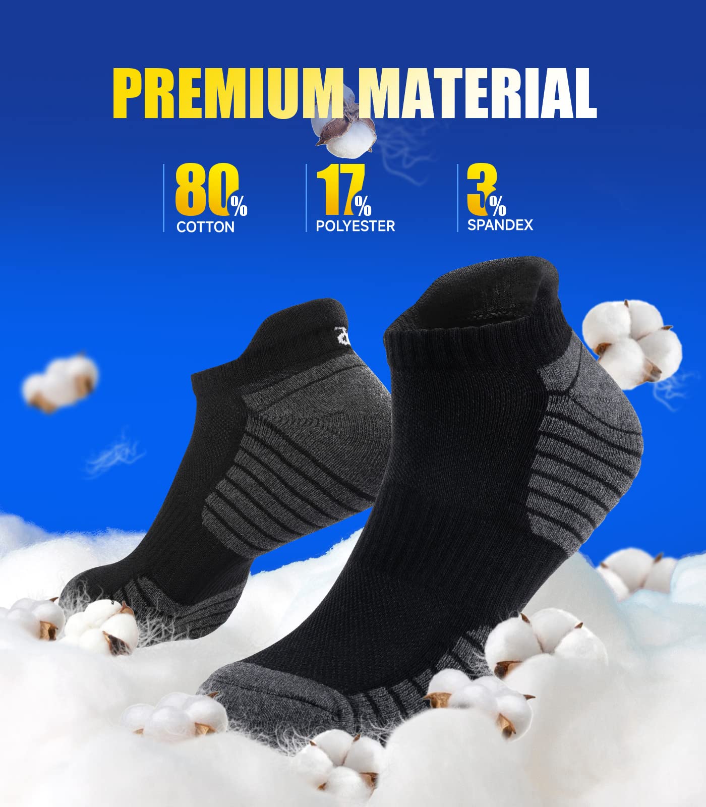 - Running Socks for Men | Anti-Blister Trainer Socks | Ankle Sports Socks -