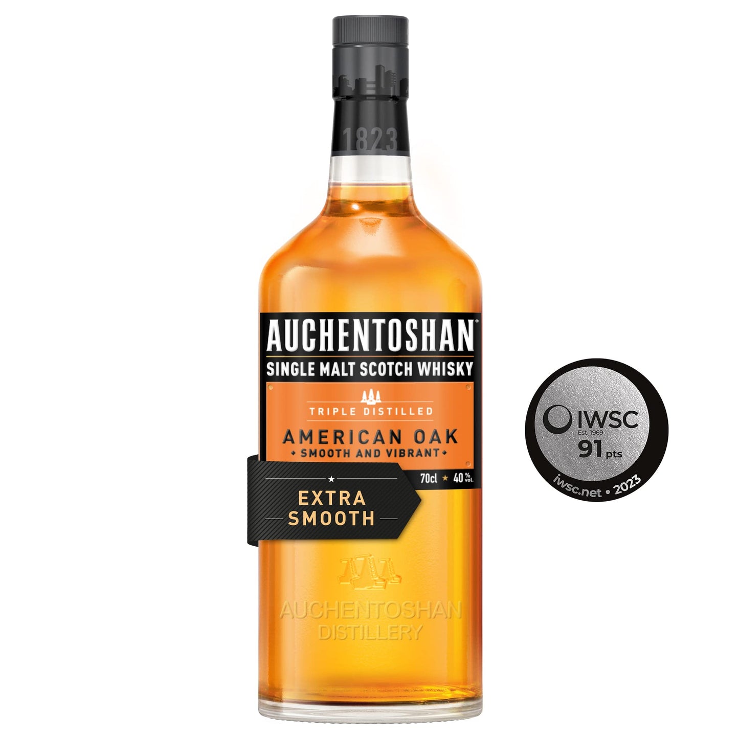 Auchentoshan American Oak | Scotch | Lowland | Single Malt Whisky | Smooth and Vanilla | Oak Cask Matured | 40 Percent ABV | 70 cl