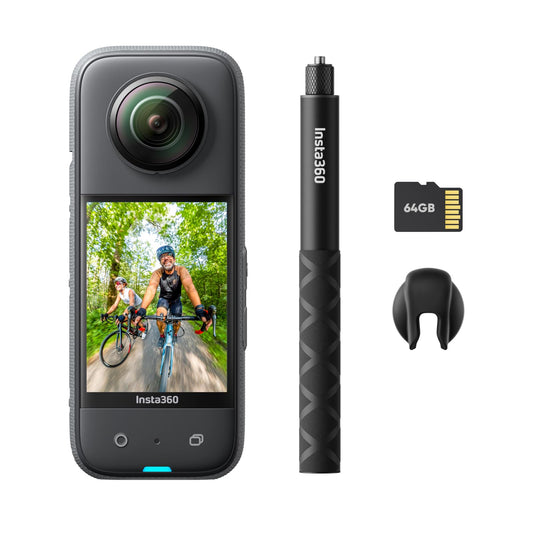 - Insta360 X3 Get-Set Bundle | Waterproof 360 Action Camera | 1/2" 48MP Sensors | 5.7K 360 Active HDR Video | 72MP 360 Photo | 4K Single-Lens -