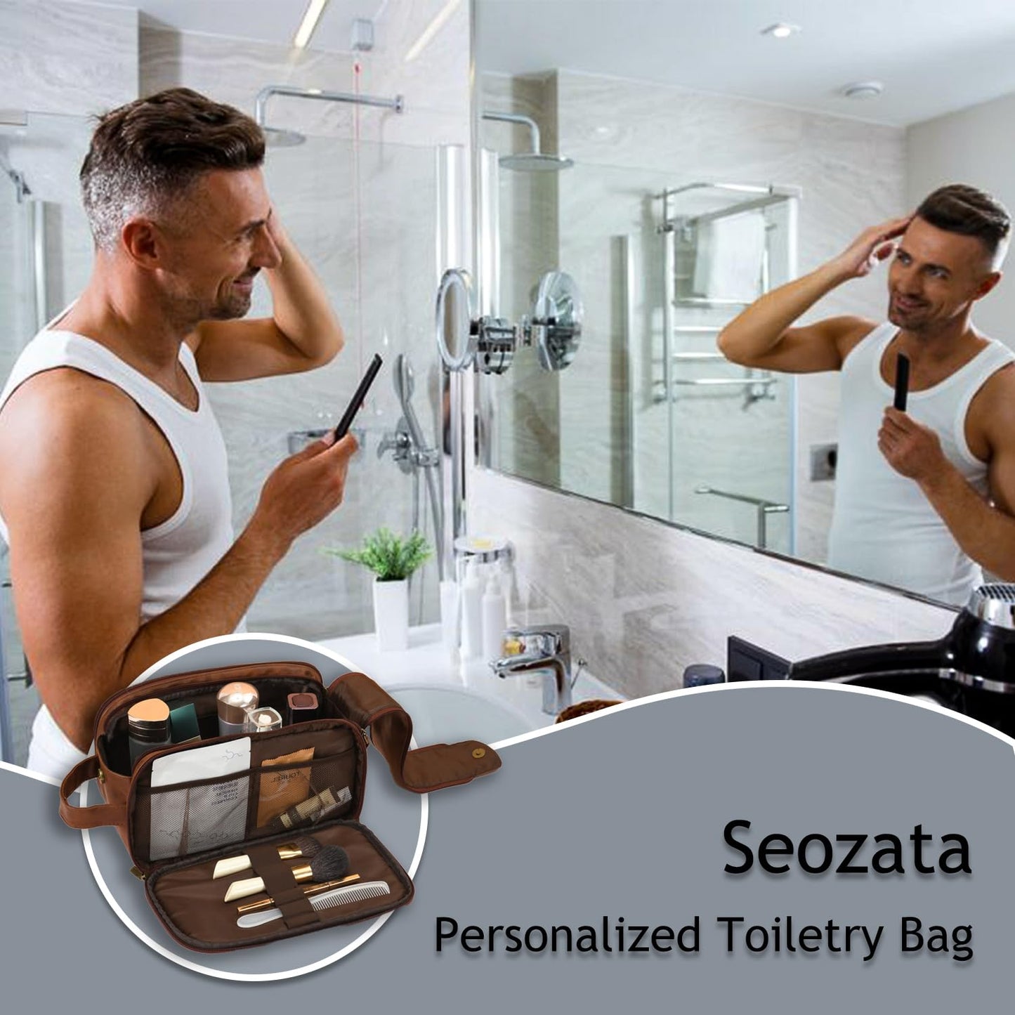 - Personalized Toiletry Bag for Men | Custom Name Toiletry Bag | Gift For Dad Or Husband -
