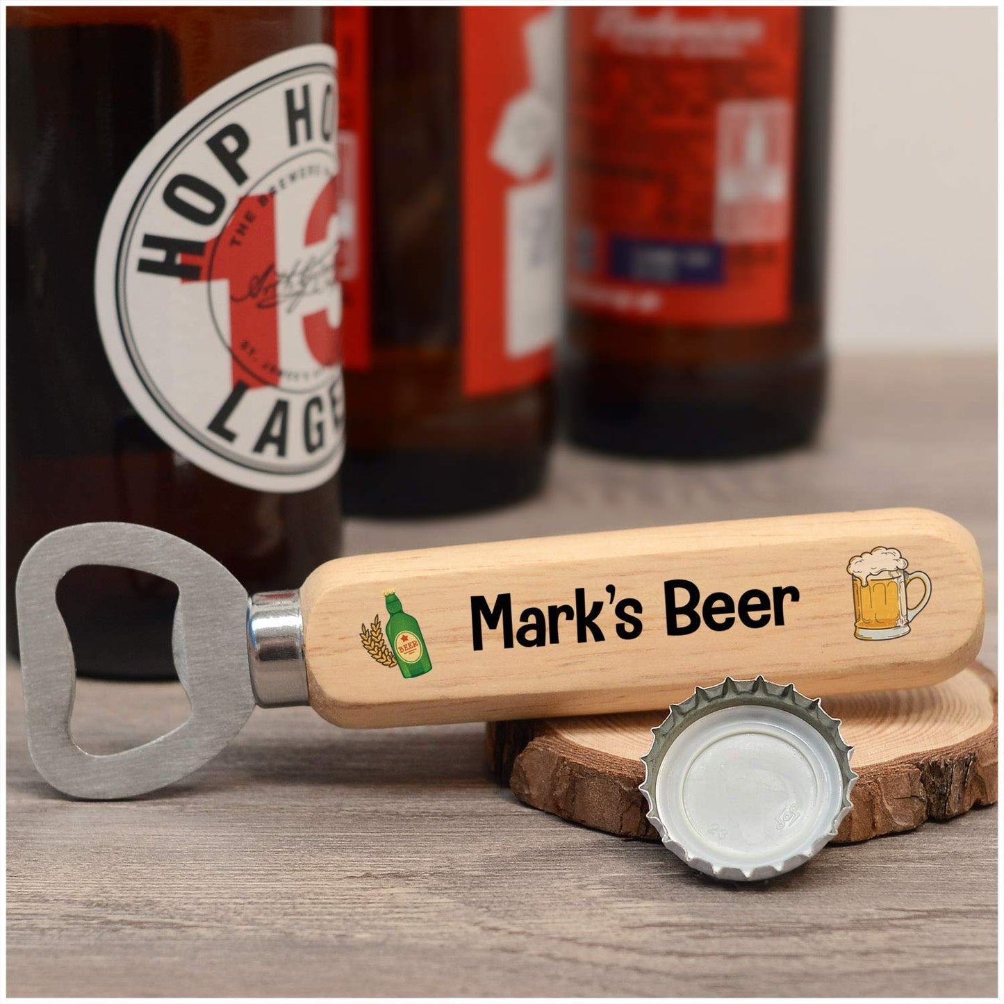 - PERSONALISED Wooden Bottle Opener | Gifts for Him -