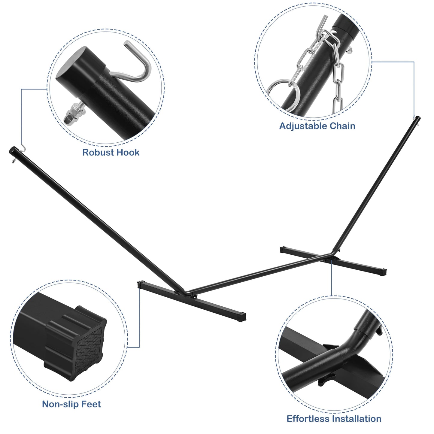 - Yaheetech Hammock w/Stand Set, 2–3 People Padded Hammock & Adjustable Stand.