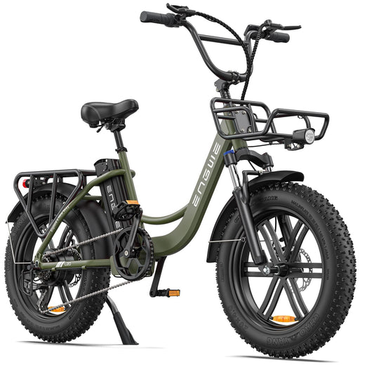 - ENGWE MTB Electric Bike for Adults 20" Fat Tire E-Bike with 48V 13AH Battery | 7-Speed | Dual Shock Absorber Perfect for Commuting and Off-Road Adventures -