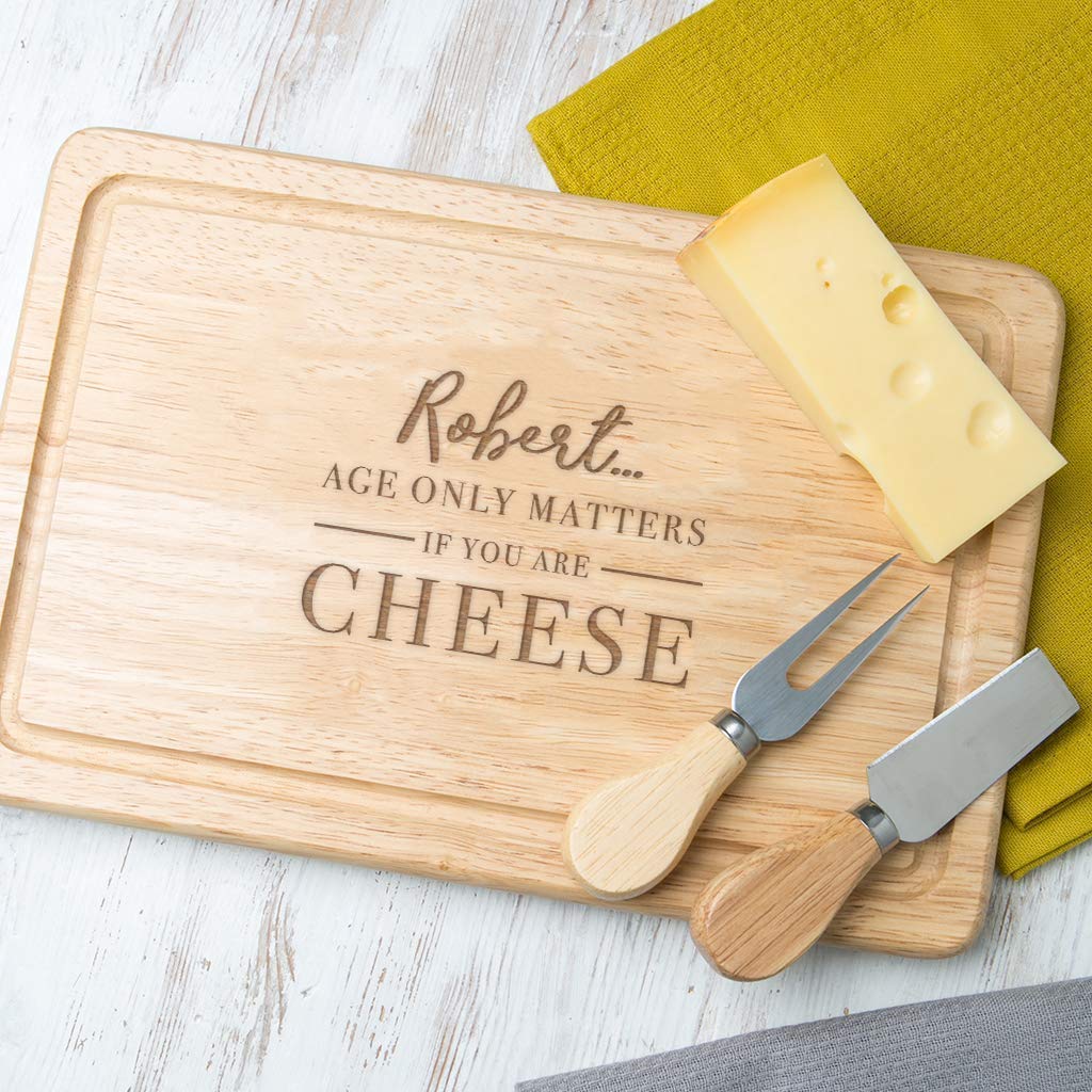 - Personalised  'Age only Matters if you're Cheese' Cheese Board -