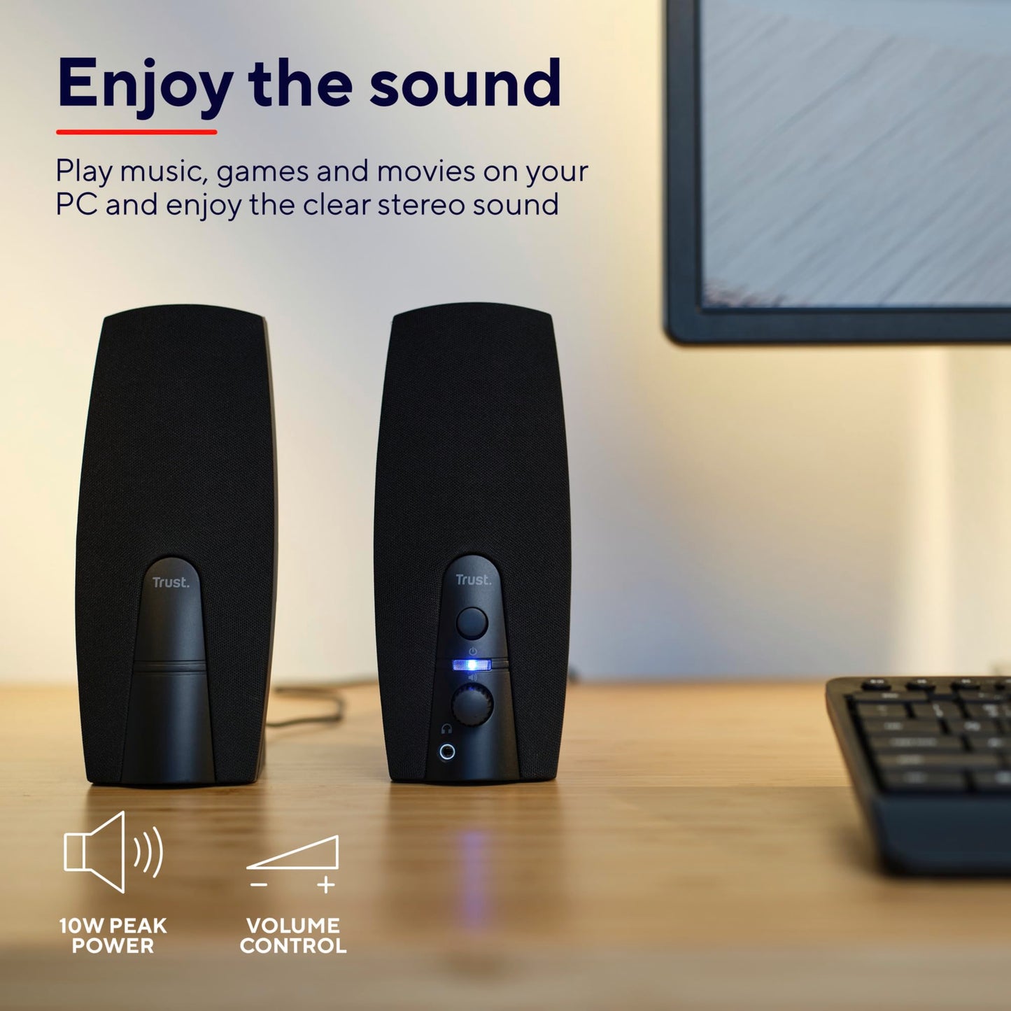 - Trust Almo 2.0 PC Speaker Set | 10 W Peak Power | USB Powered Sound System -