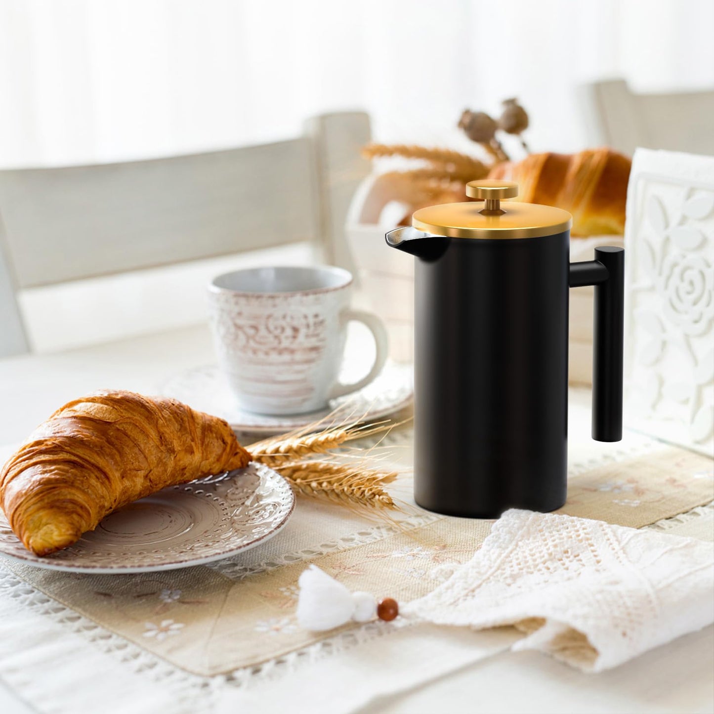 - Enfmay Cafetière 350ml Stainless Steel French Press Coffee Maker -