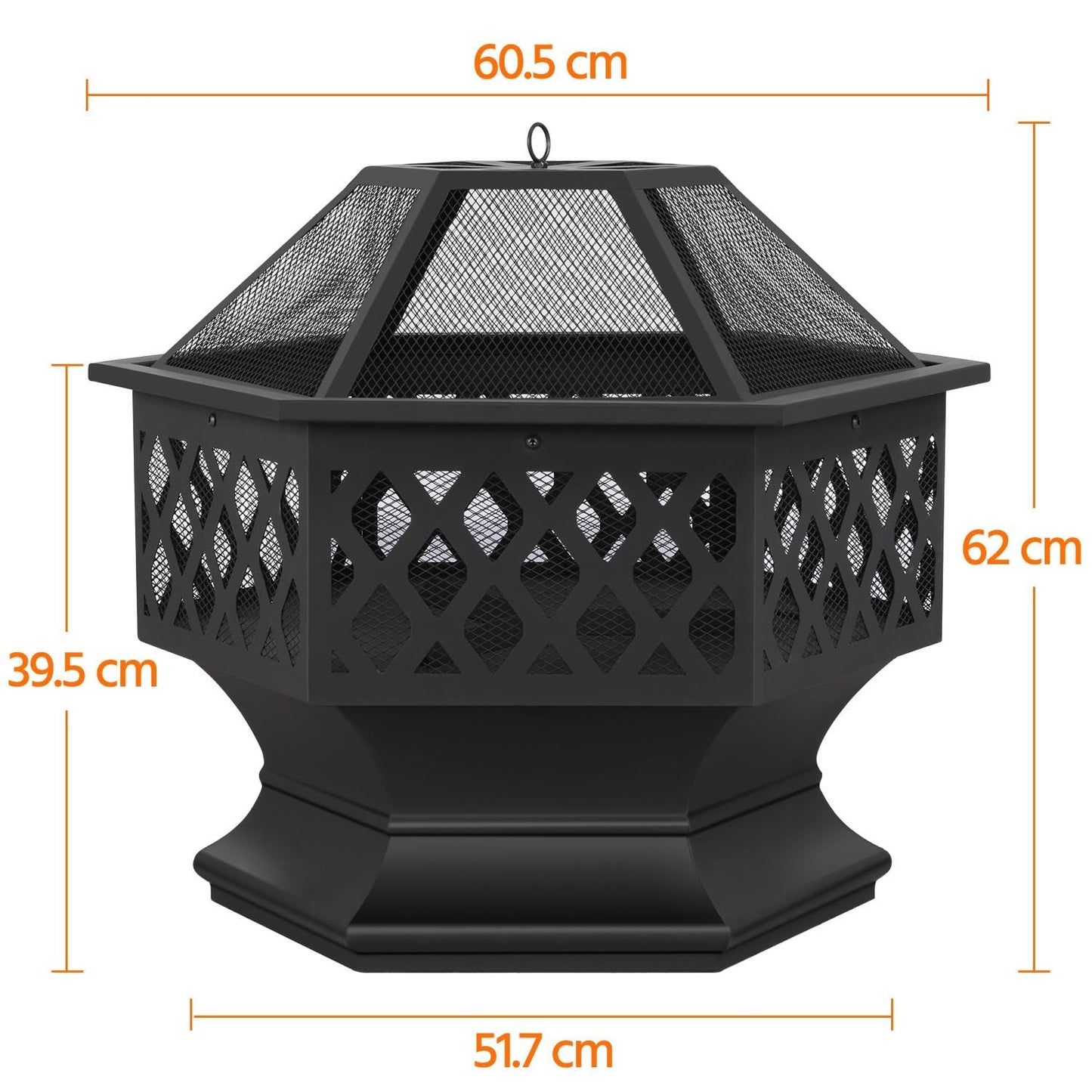 - Yaheetech Fire Pit Heavy Duty Fire Bowl Large Fire Pit with Mesh Poker, For Outdoor Patio.