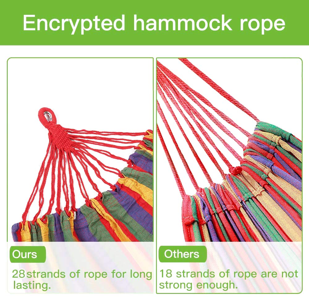 - Goutime 9Ft Double Hammock | Detachable heavy Duty Metal Stand | 550 Pound Capacity | Includes Portable Carrying Bag -