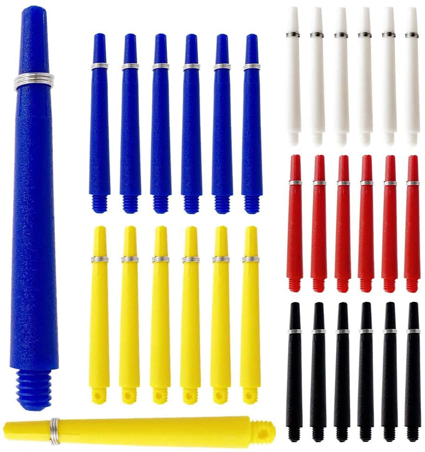 BIPY 75Pack Dart Nylon Stems and 2D Flights Set in 2BA Medium Nylon Shafts Colourful Flights and O Rings Professional Dart Accessories Kit Perfect Accessories for Indoor Dart Games